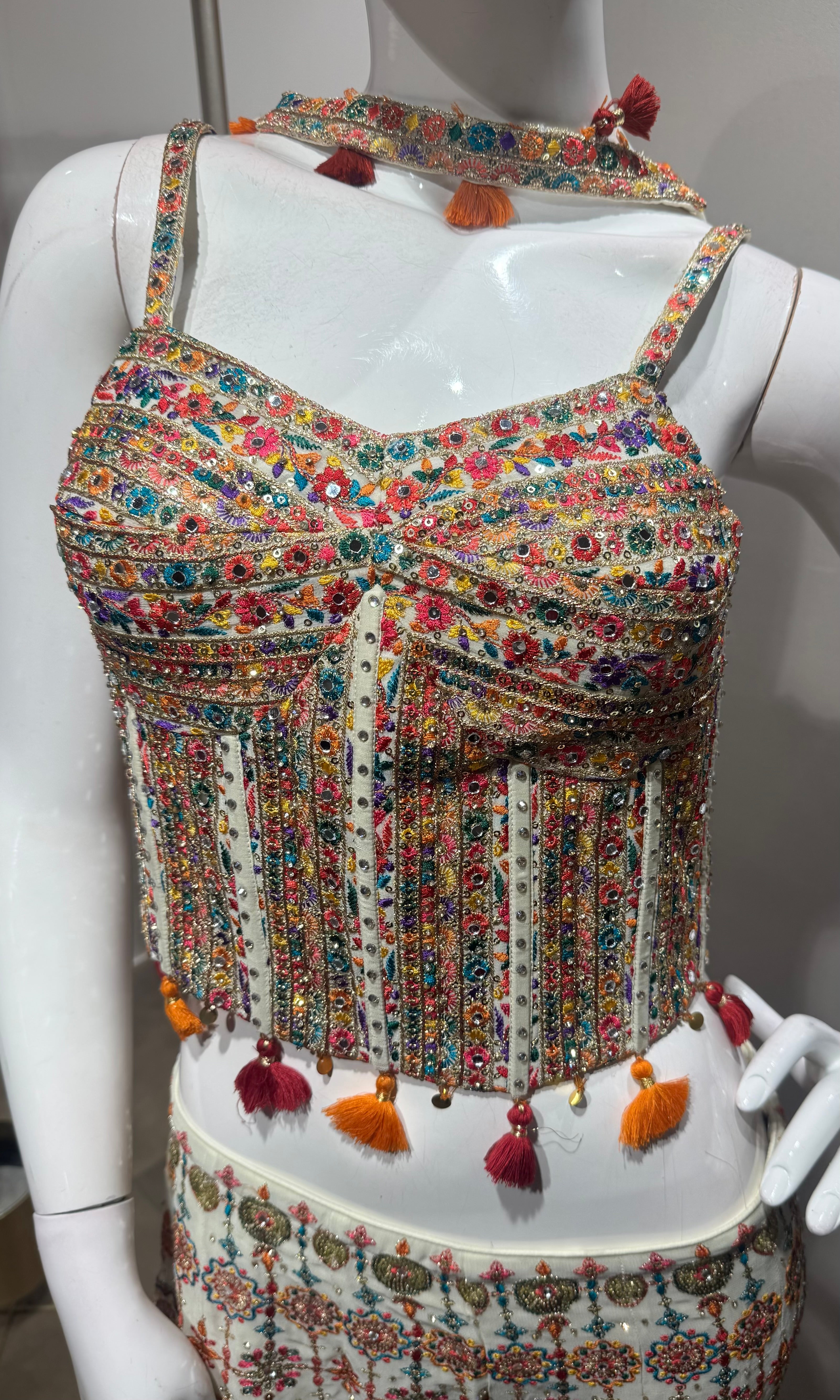 CREAM multicolor floral print palazzo set