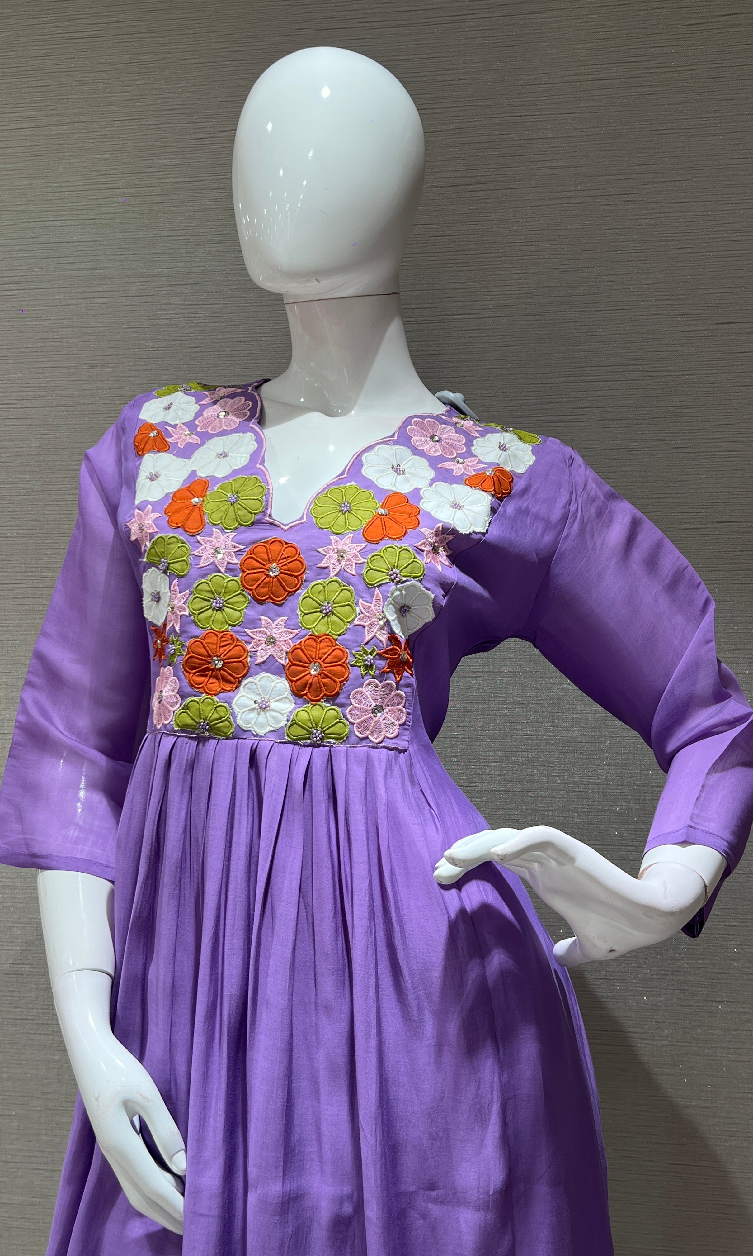 Purple Floral KURTA SET
