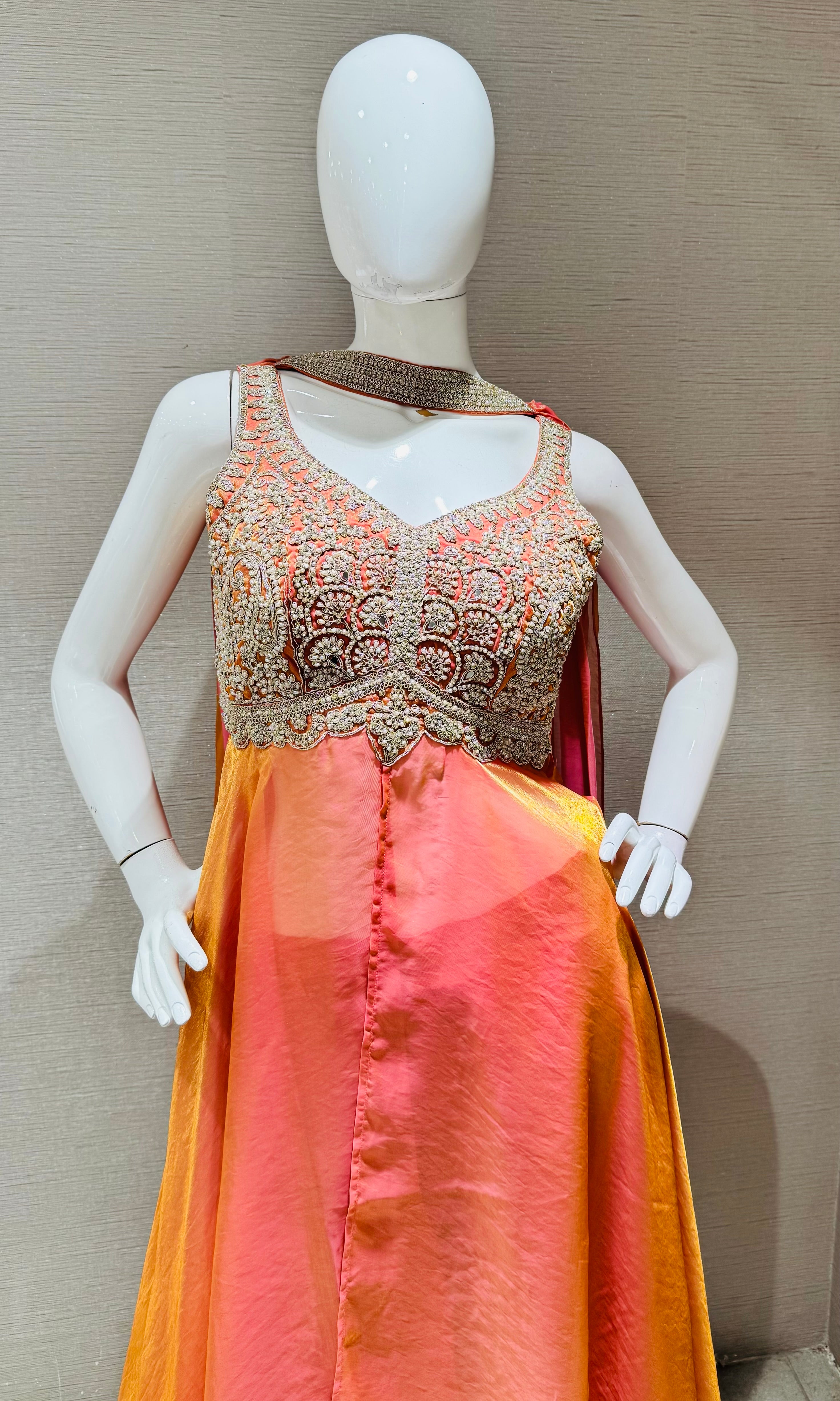 Rust Shimmer Tissue Palazzo set