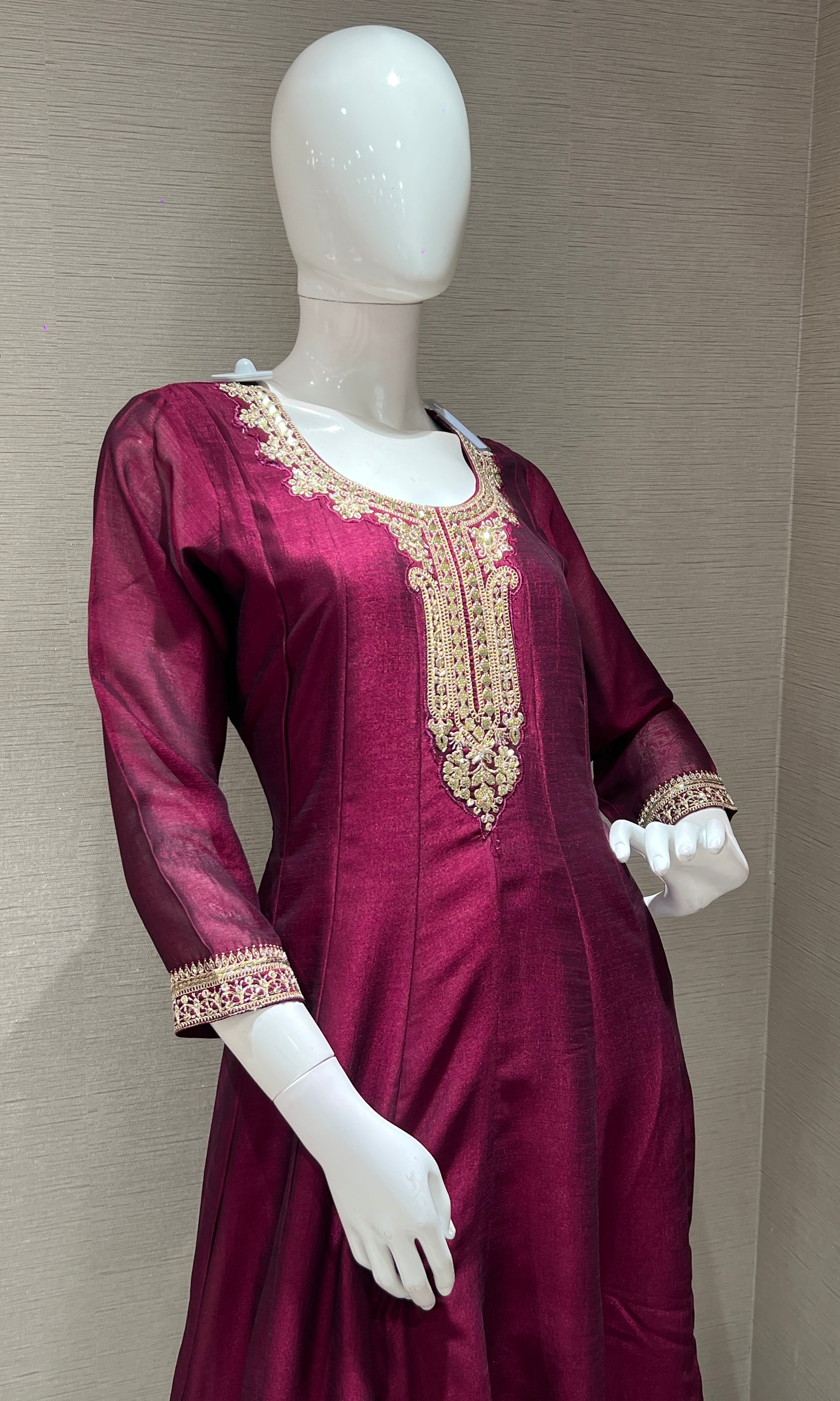 Wine gold Ethnic Anarkali kurta set
