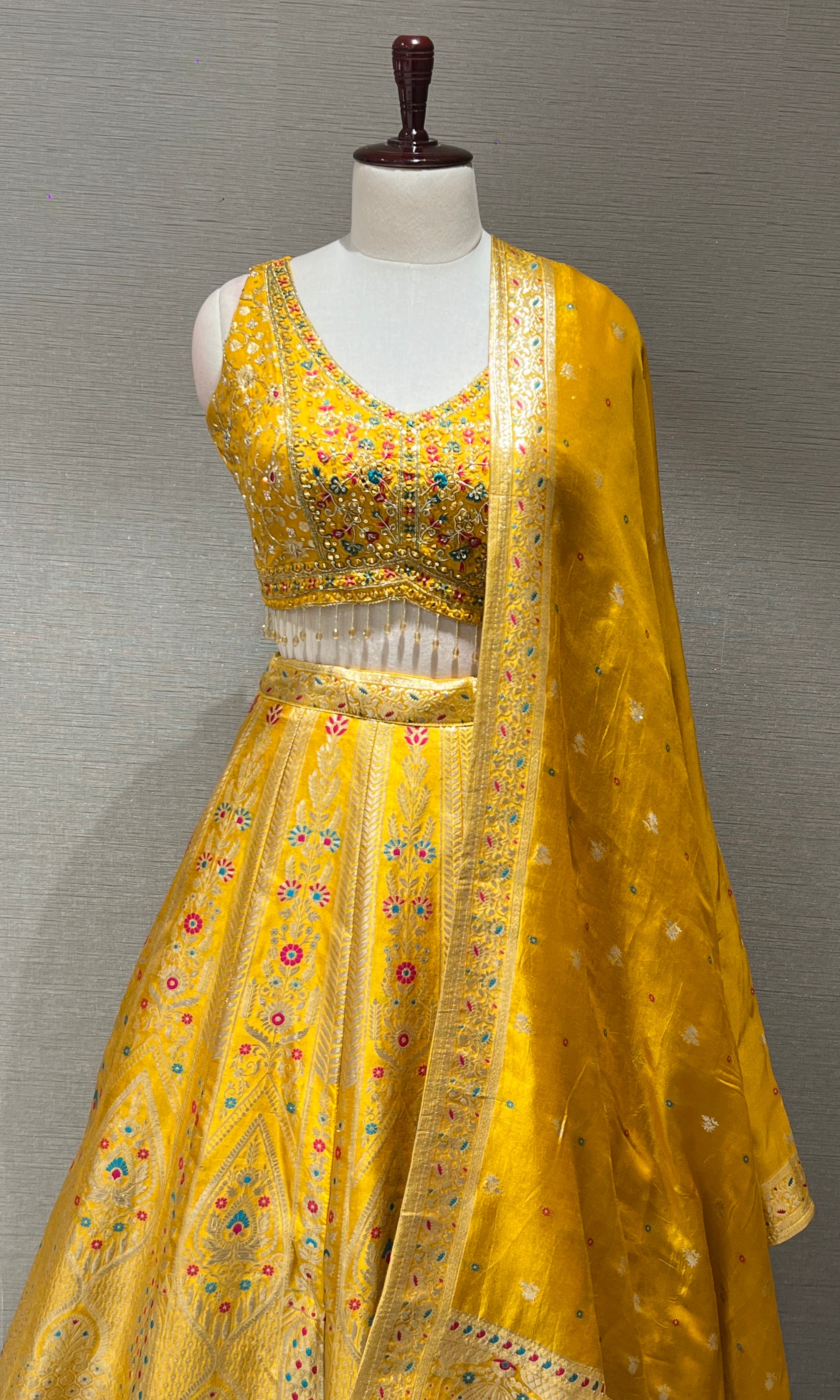 Sunshine Yellow Lehenga with Intricate Embroidery