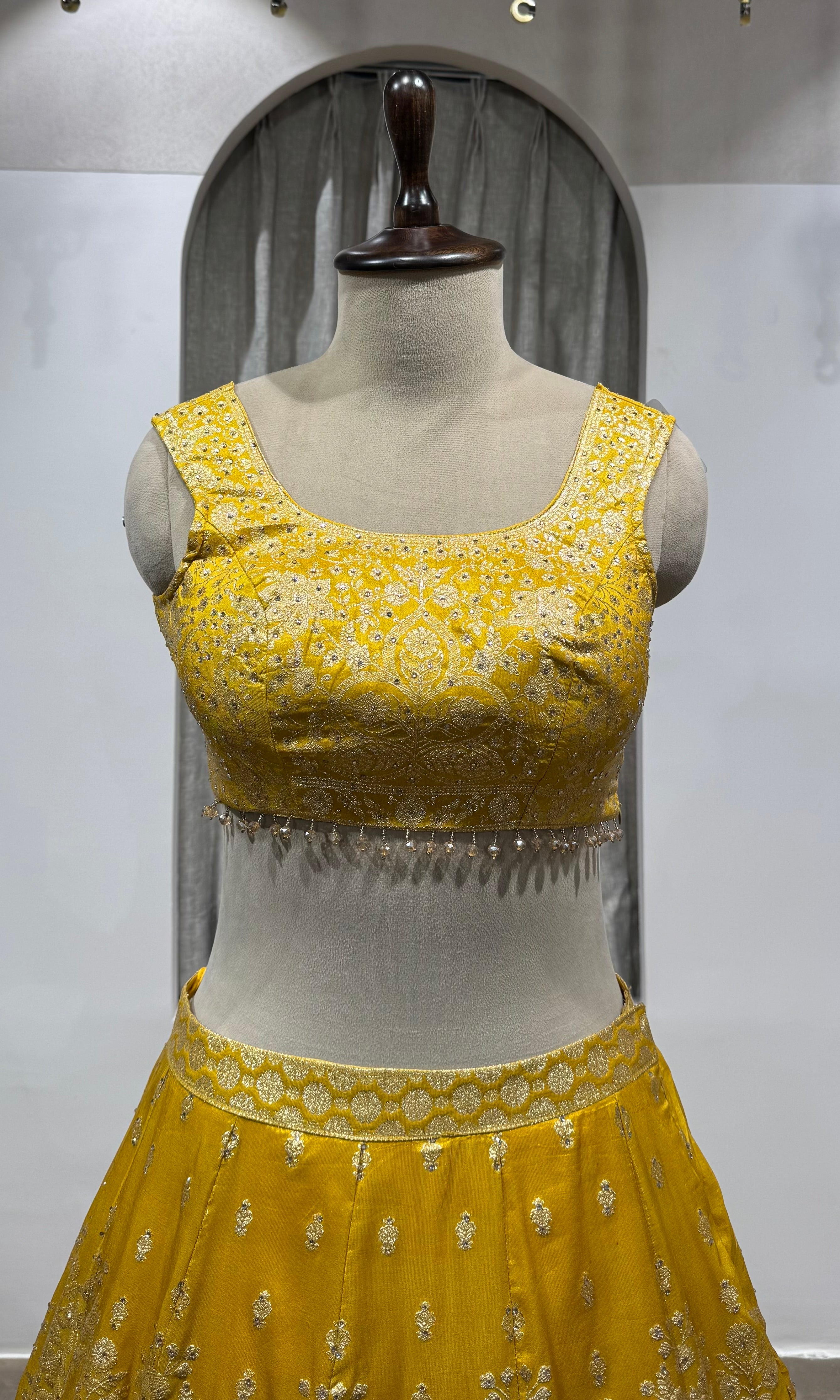 Yellow Party Wear Lehenga with Dupatta