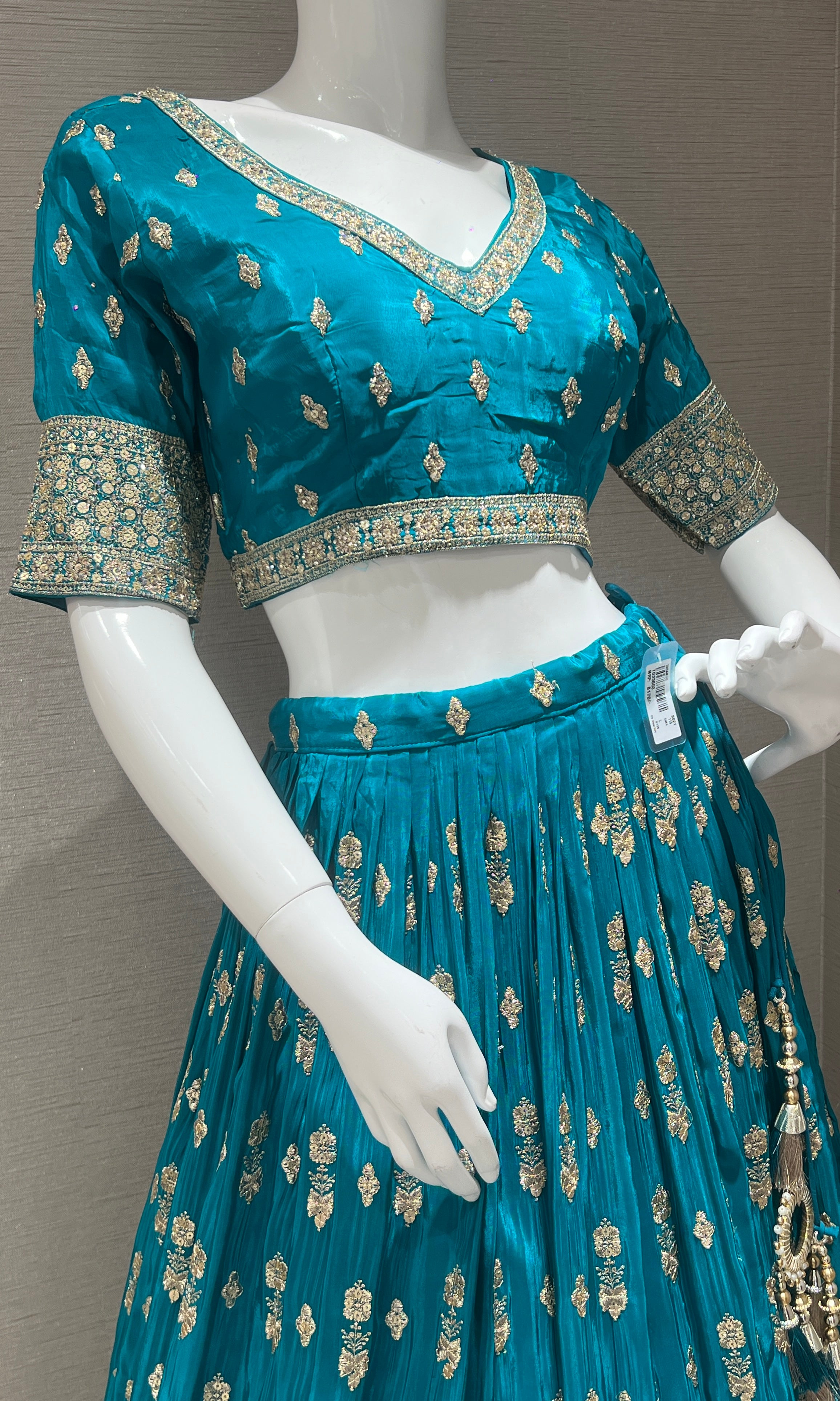 Rama blue Lehenga