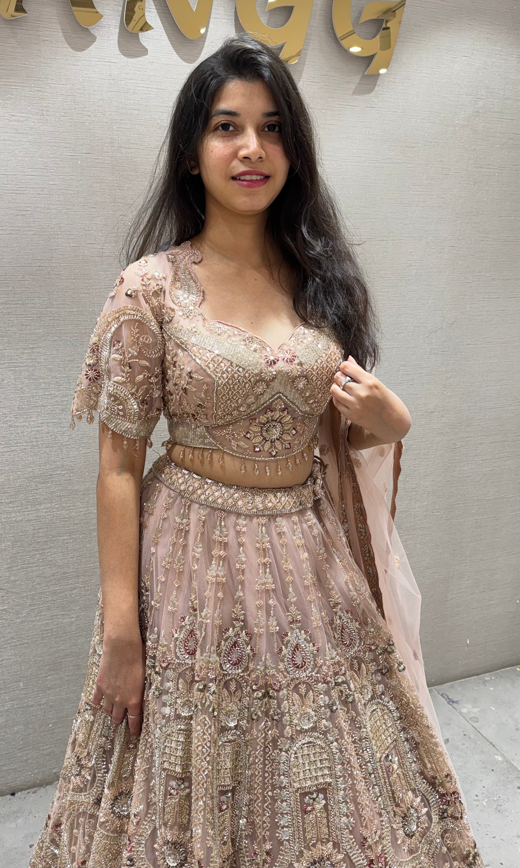 Peach INTRICATE EMBROIDERED LEHENGA