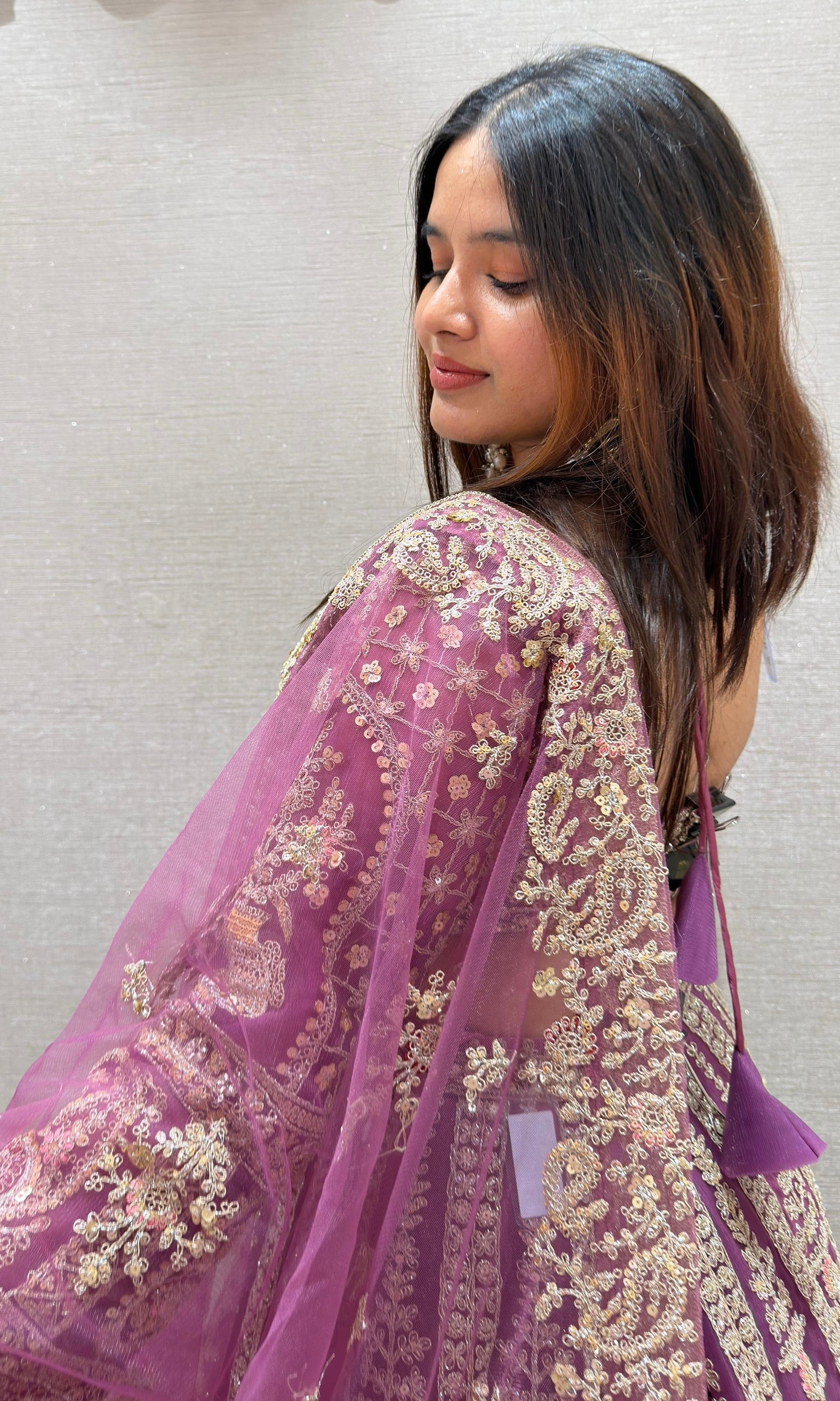 Light purple INTRICATE EMBROIDERED LEHENGA