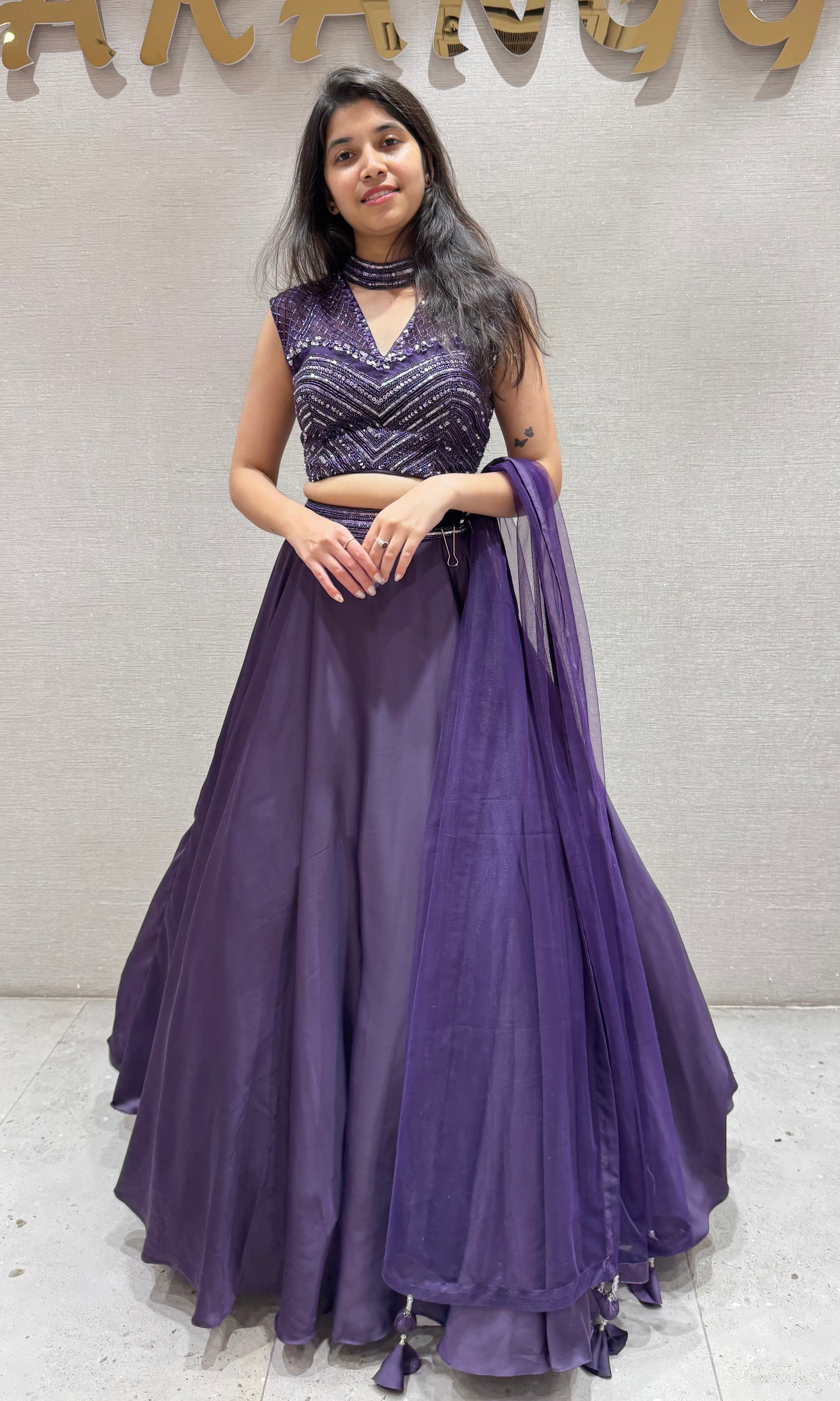 Purple Lehenga WITH CORSET BLOUSE