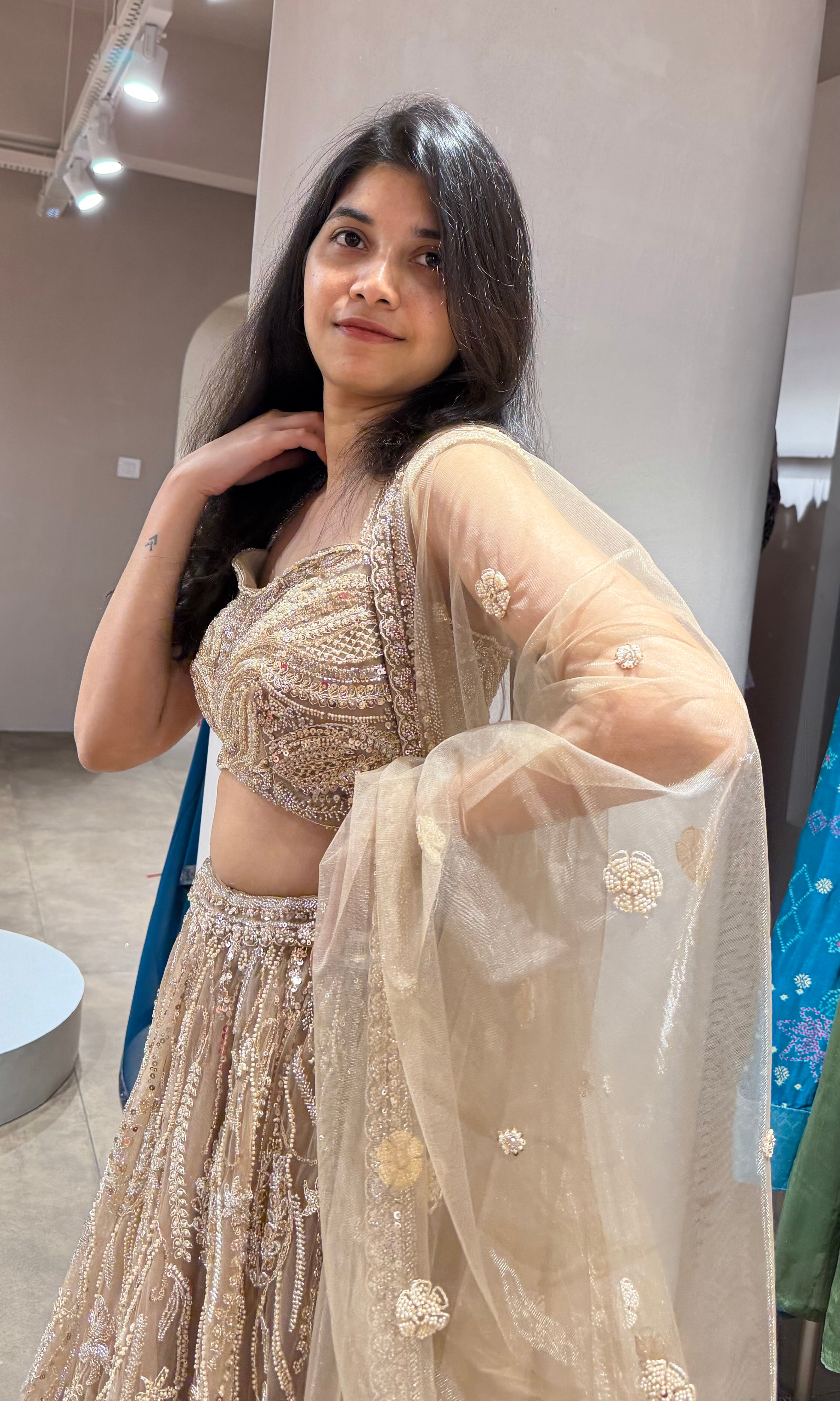 Gold EMBROIDERY Lehenga WITH BLOUSE