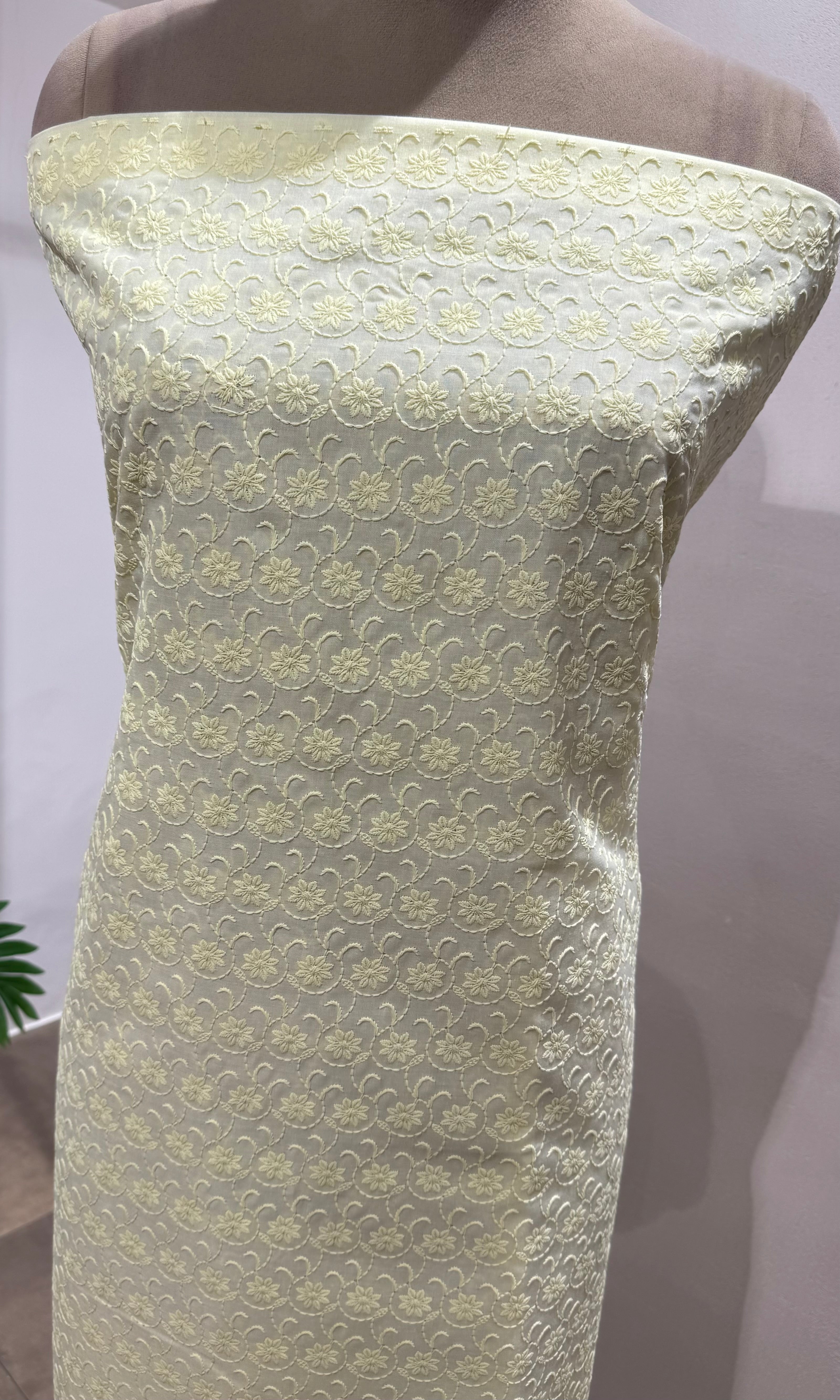 LIGHT YELLOW Georgette Dress Material