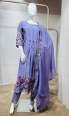 Light Purple mul chanderi floral embroidery kurta set