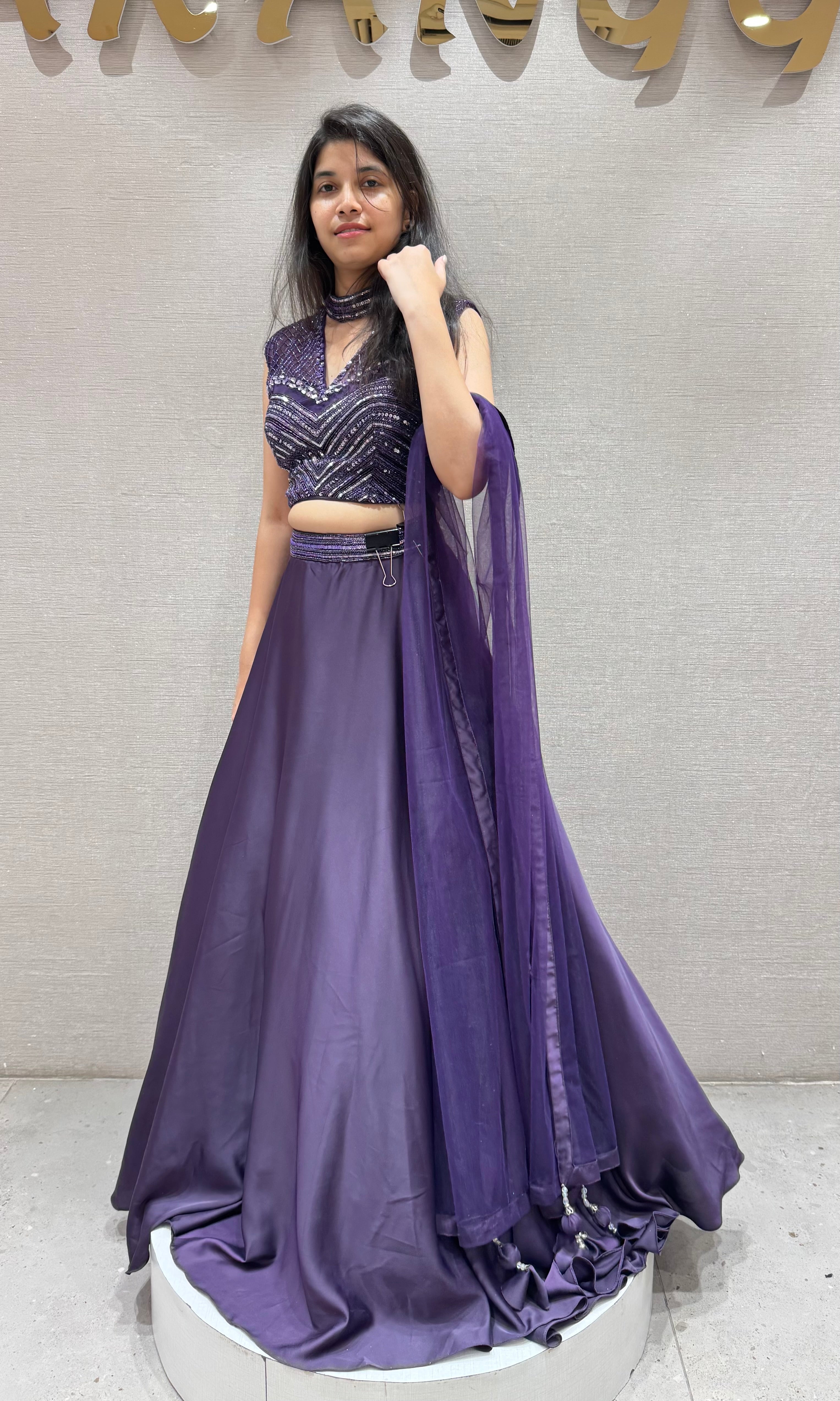 Purple Lehenga WITH CORSET BLOUSE