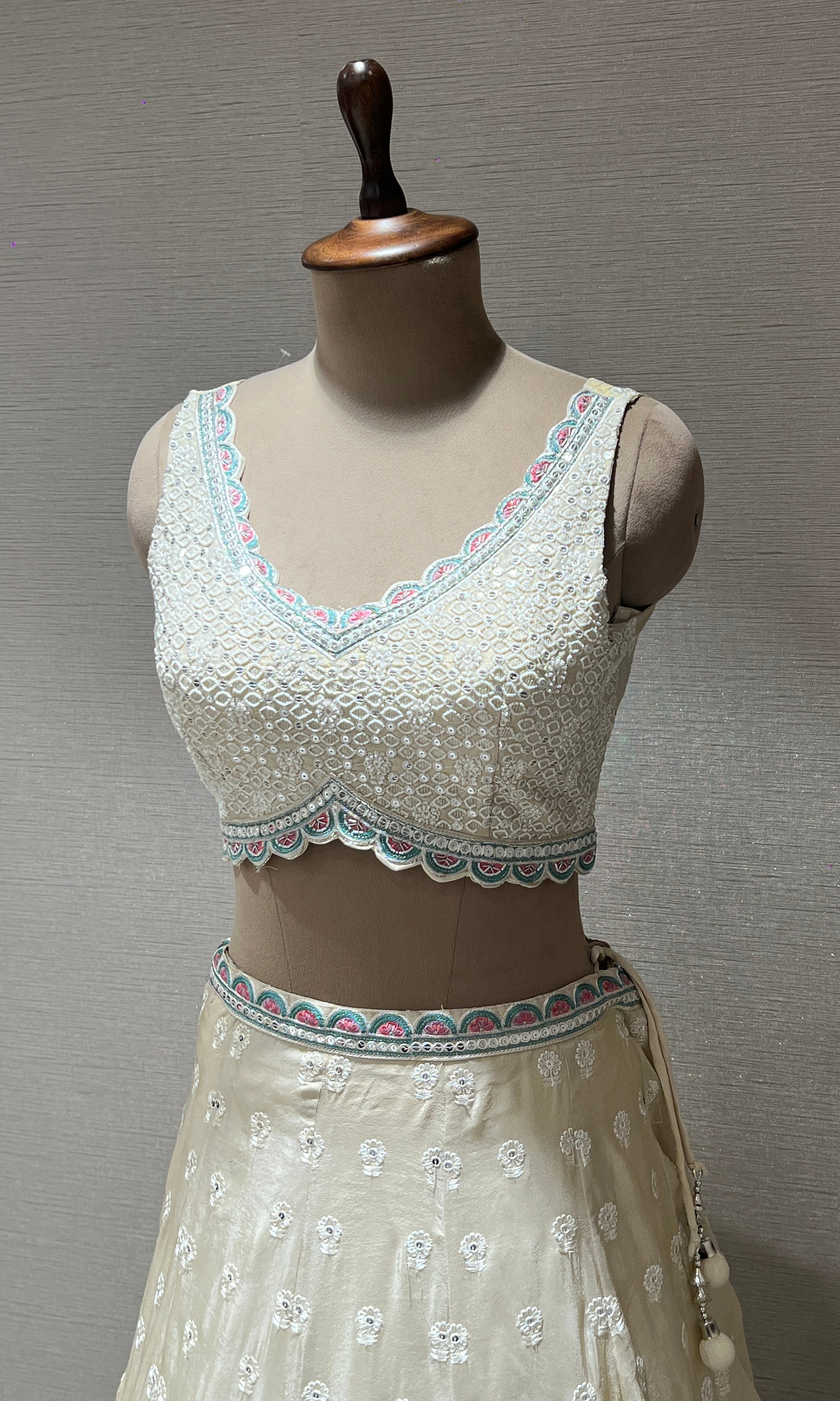 Cream Lehenga