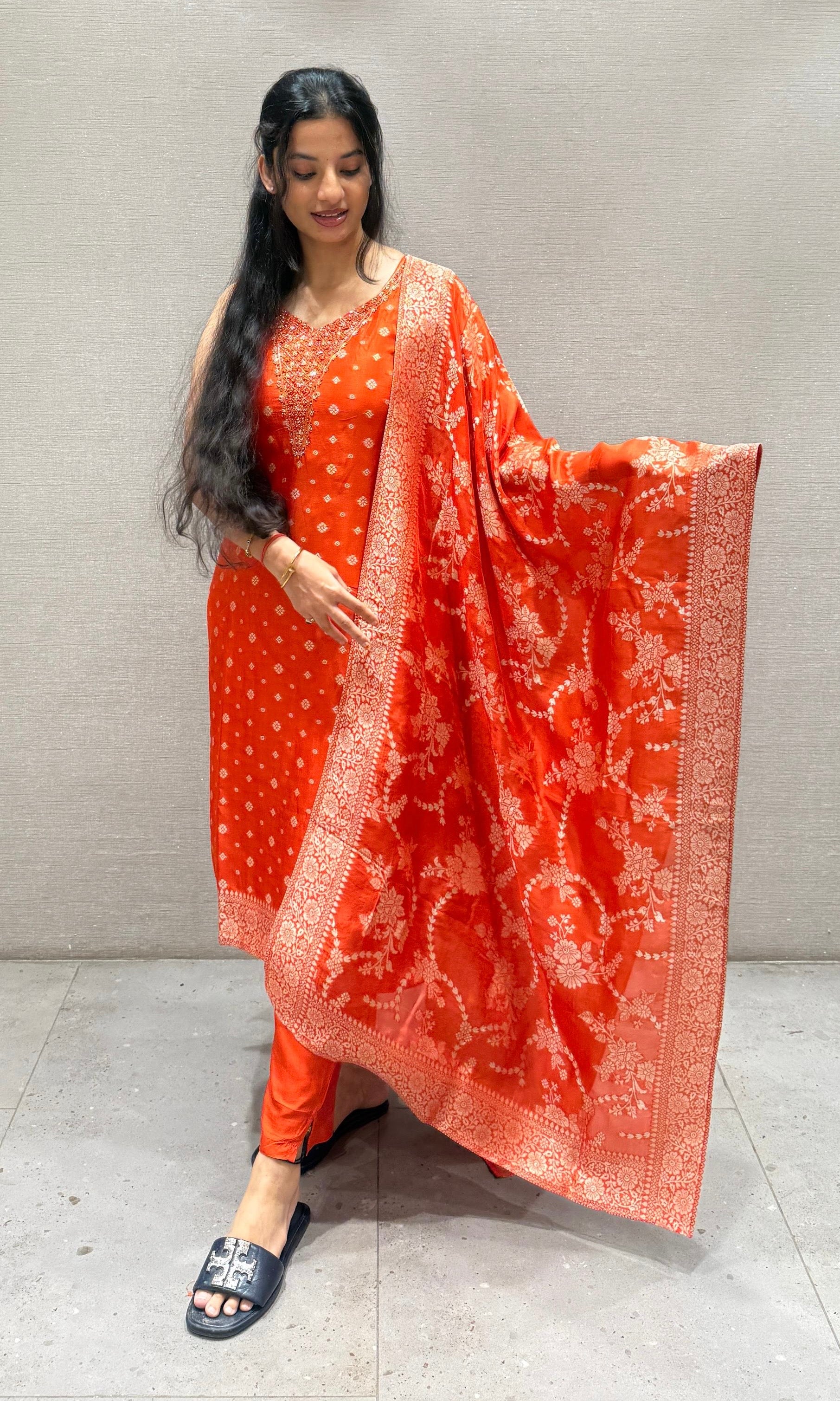 Orange kurta set