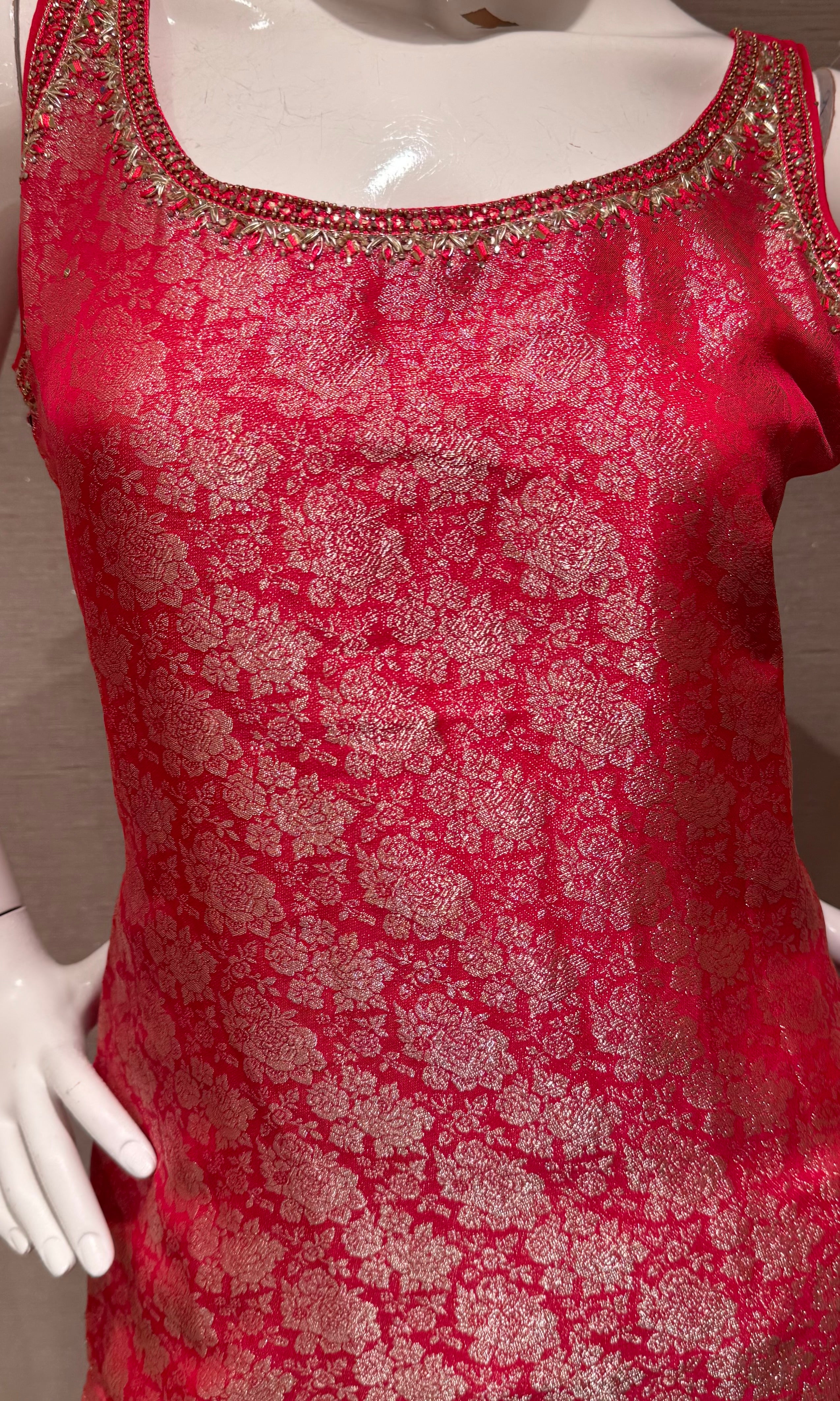 Rani pink banarasi kurta set