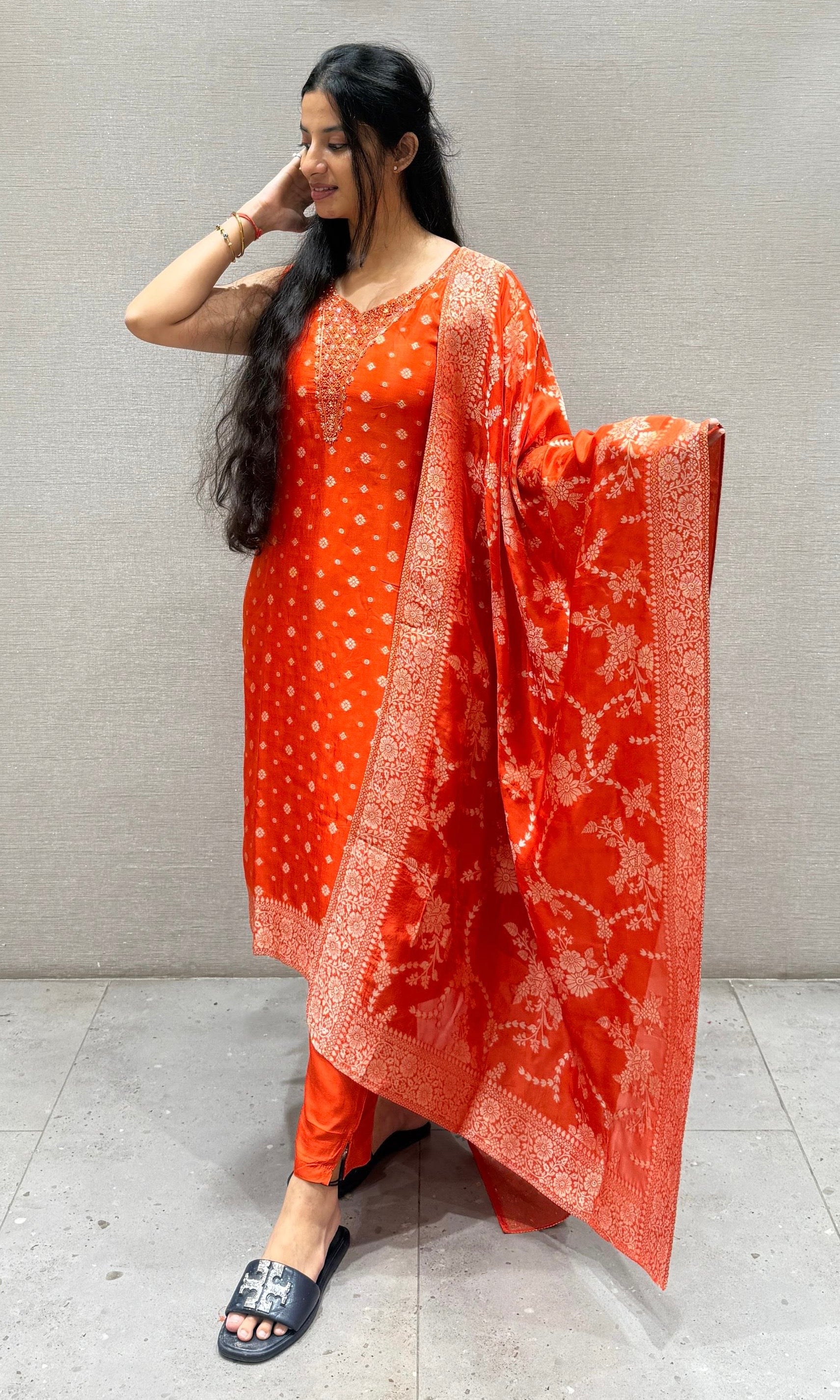 Orange kurta set