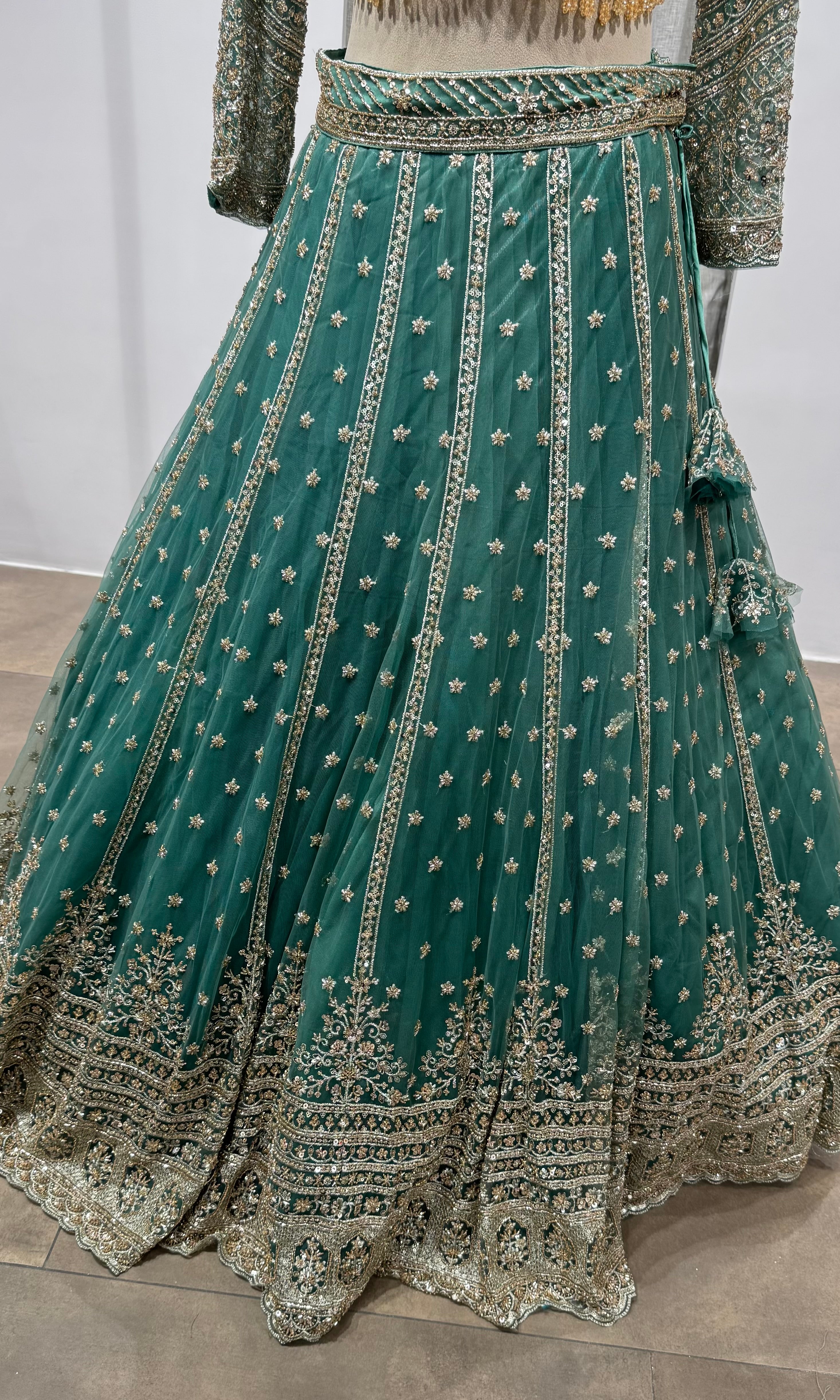 GREEN Embroidered Lehenga with Dupatta