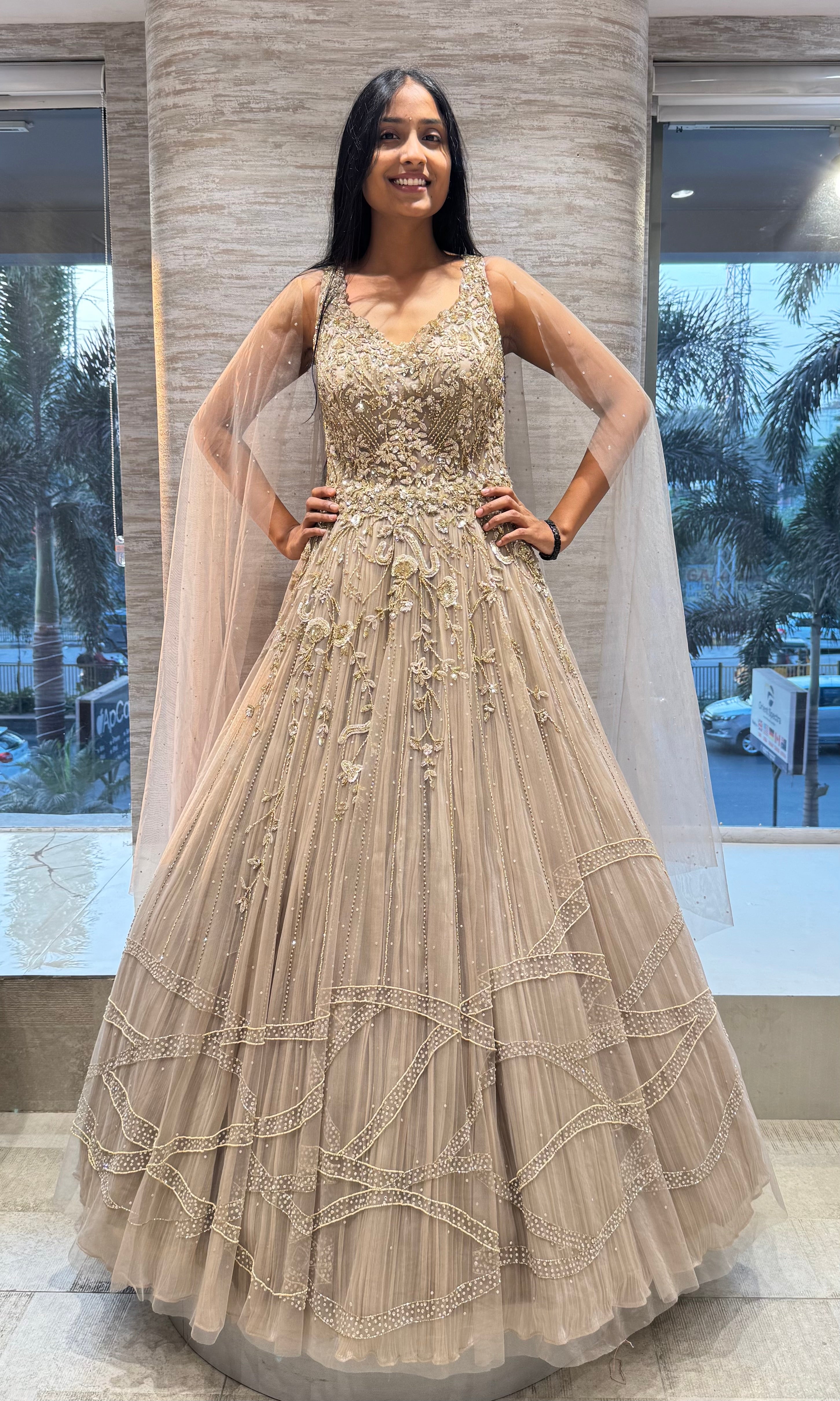 Moee GOLD EMBROIDERED GOWN