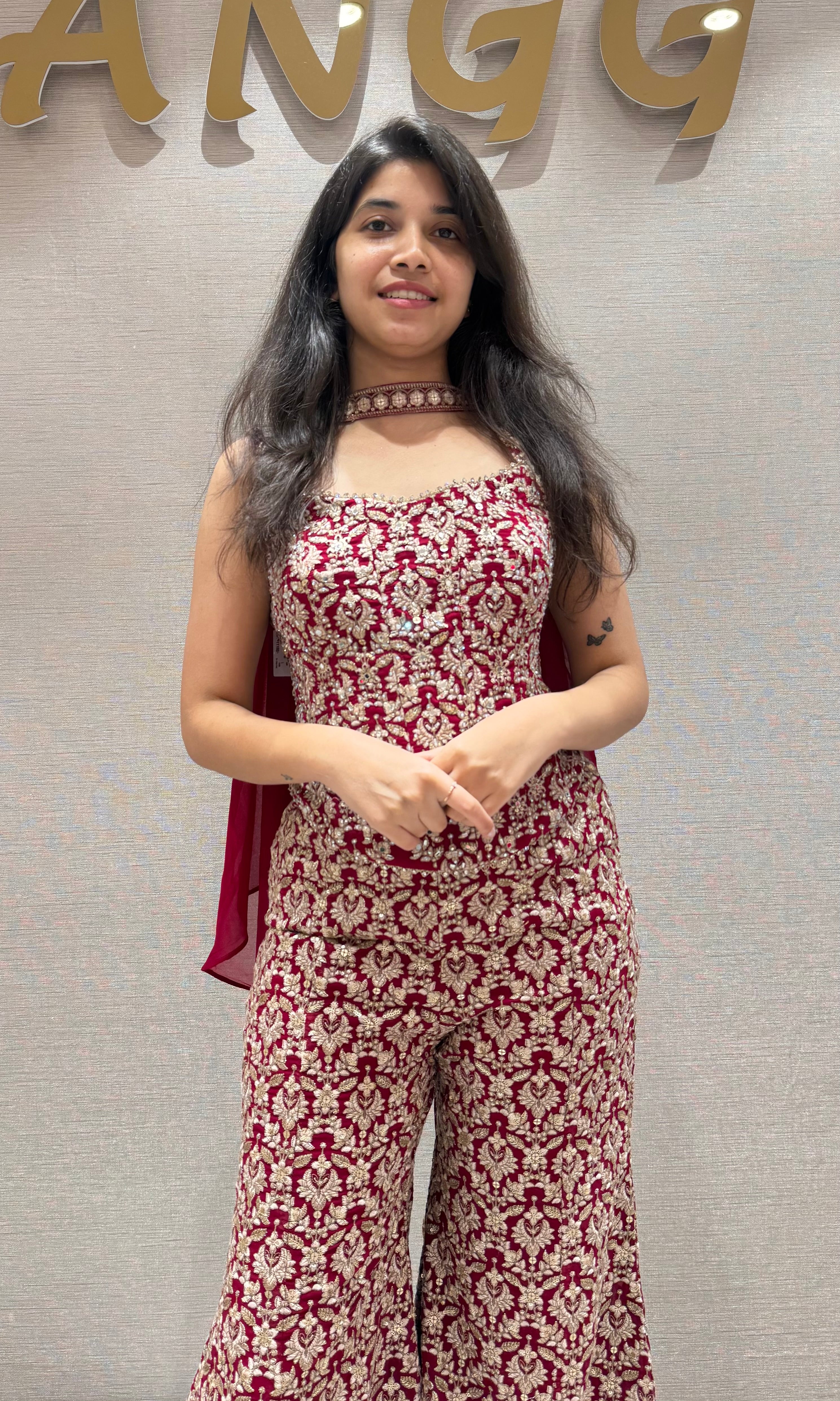 Rani pink EMBELLISHED palazzo SET