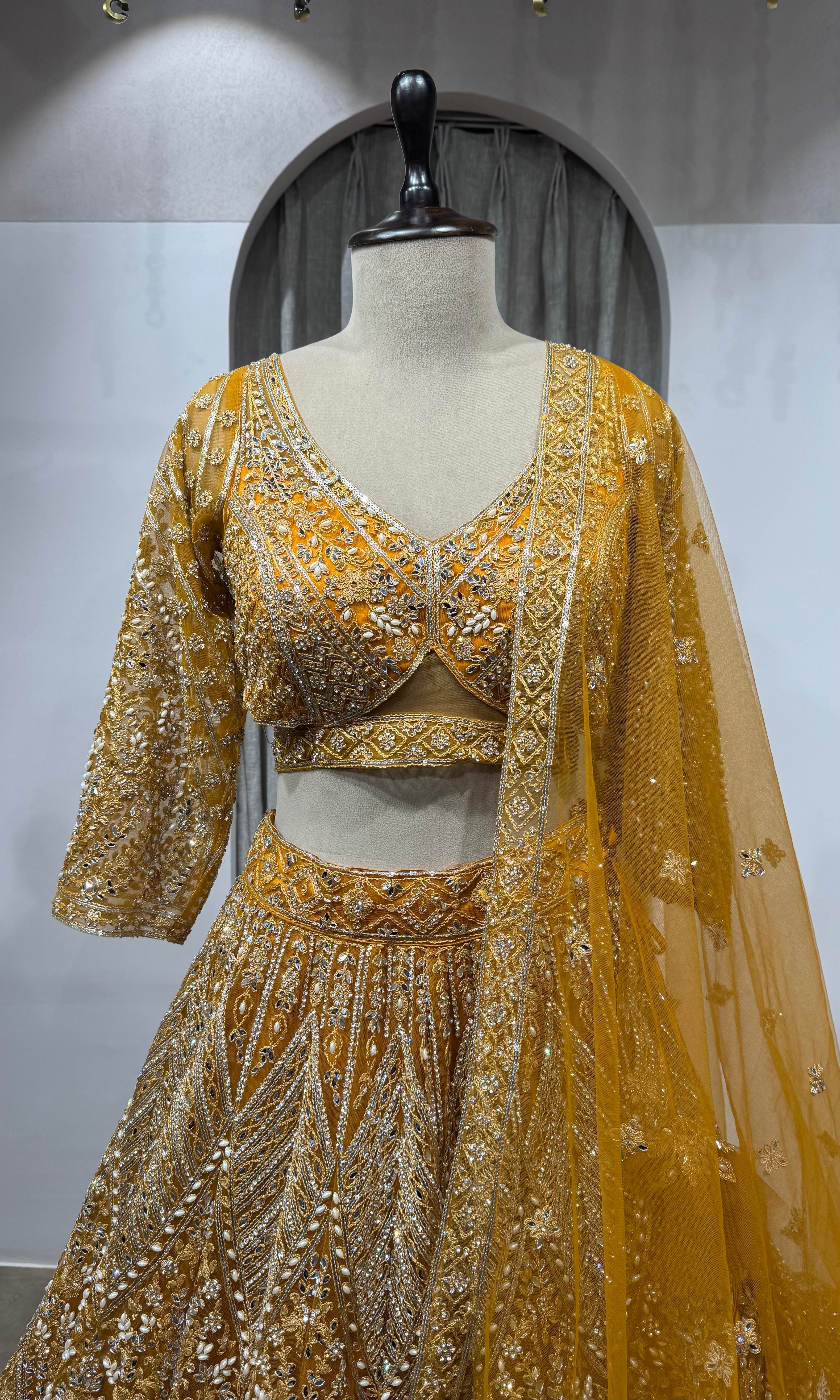 Mustard Yellow Georgette Lehenga Choli