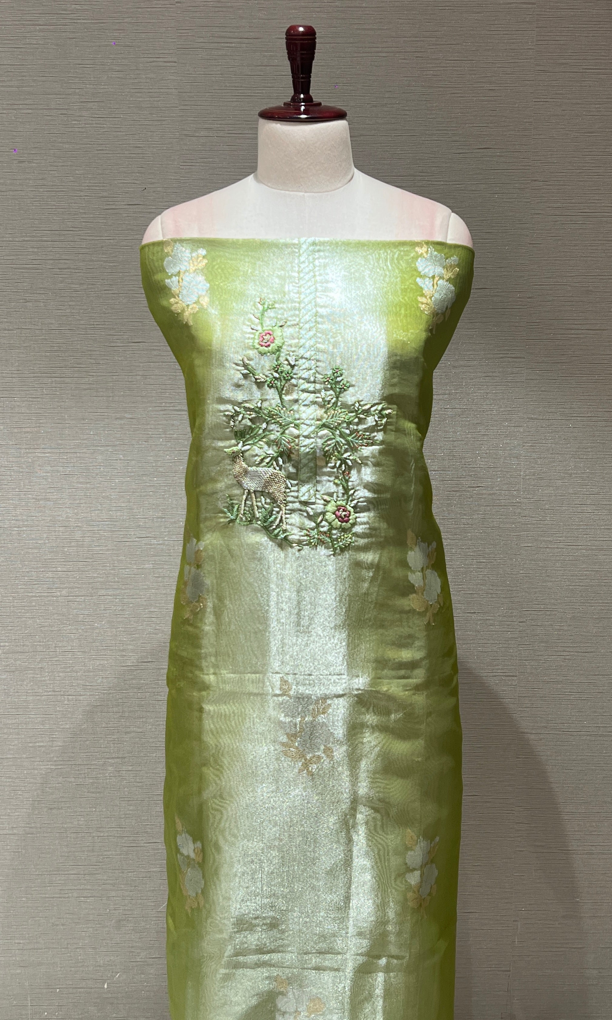 Green dress material