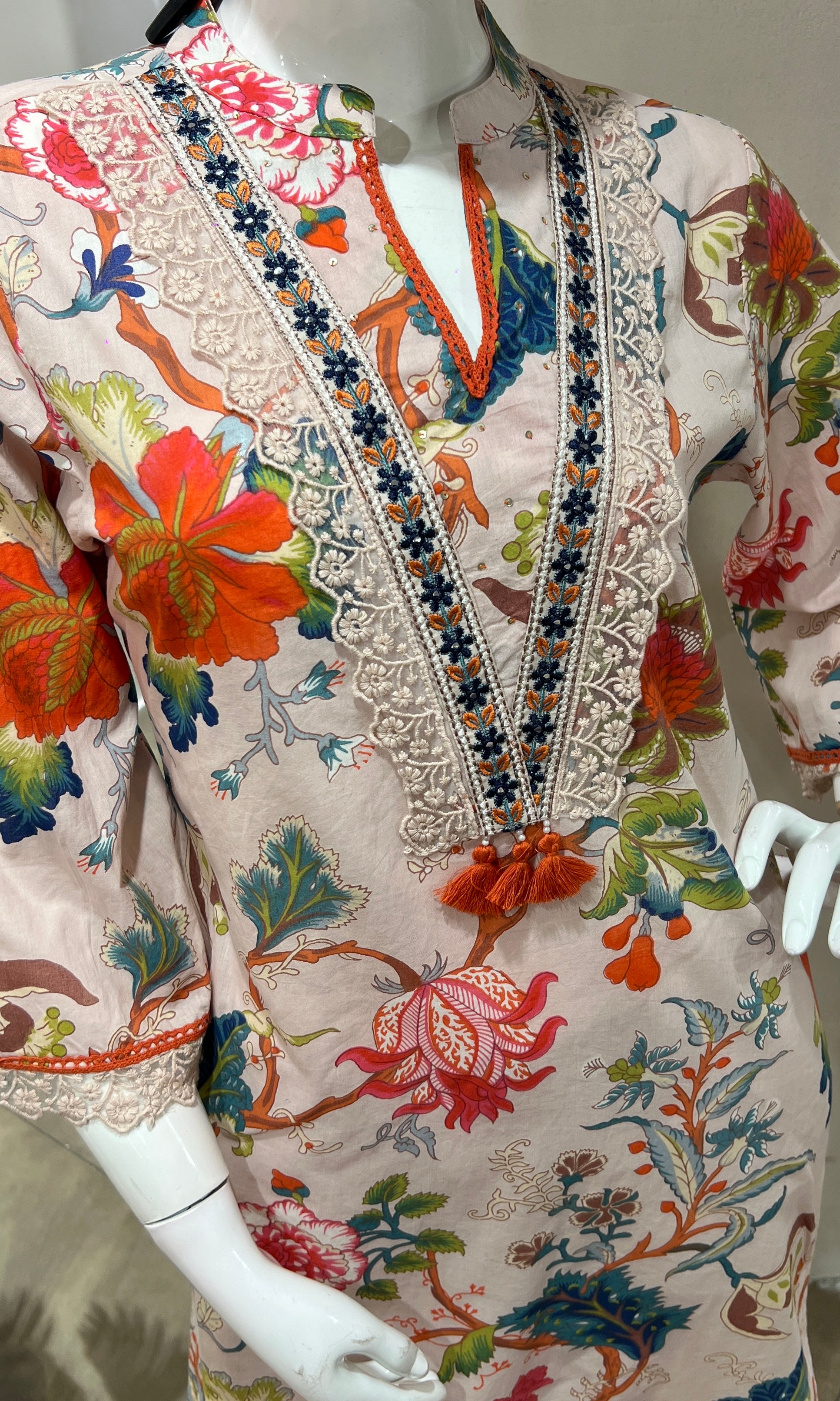 Onion pink EMBROIDERED kurta set