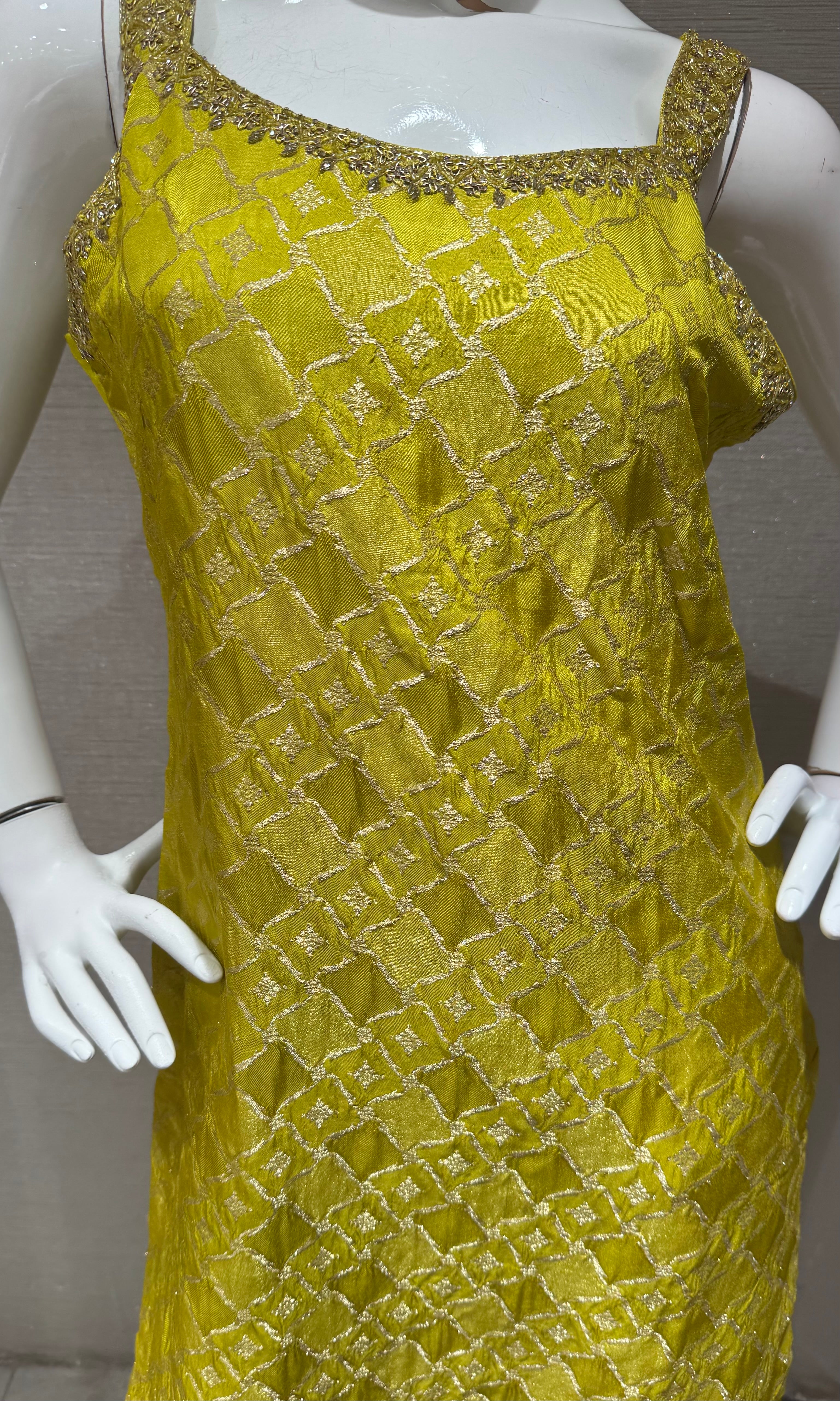 Green Golden kurta set