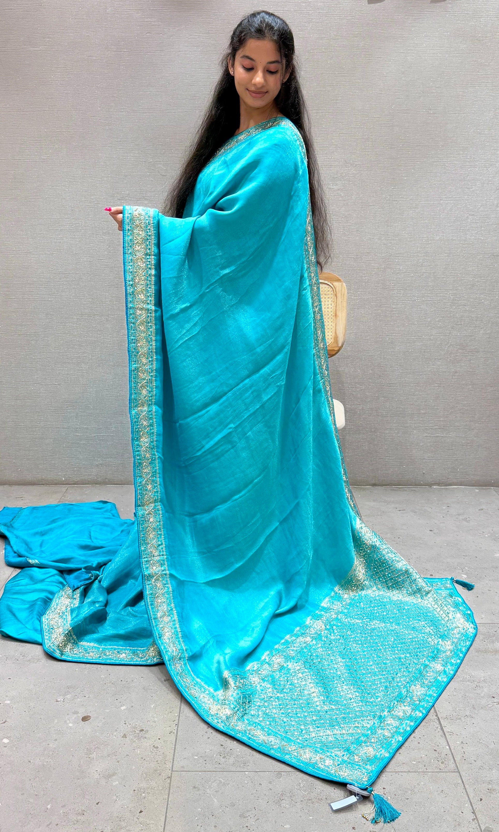 Blue saree