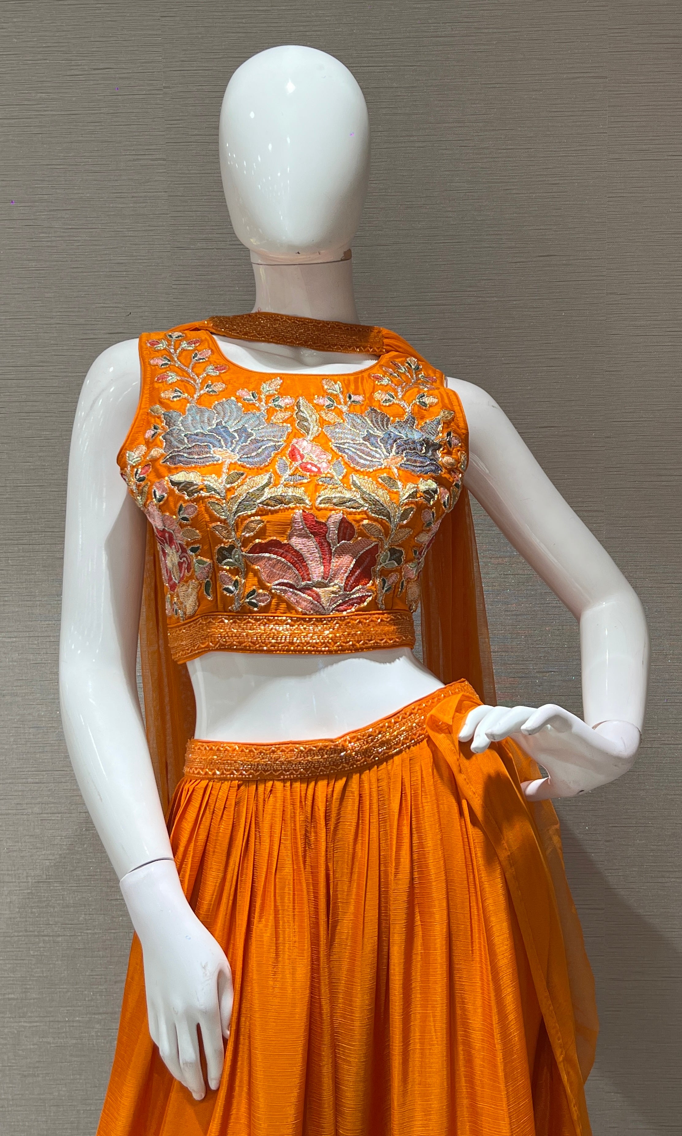 ORANGE FLORAL PALAZZO SET