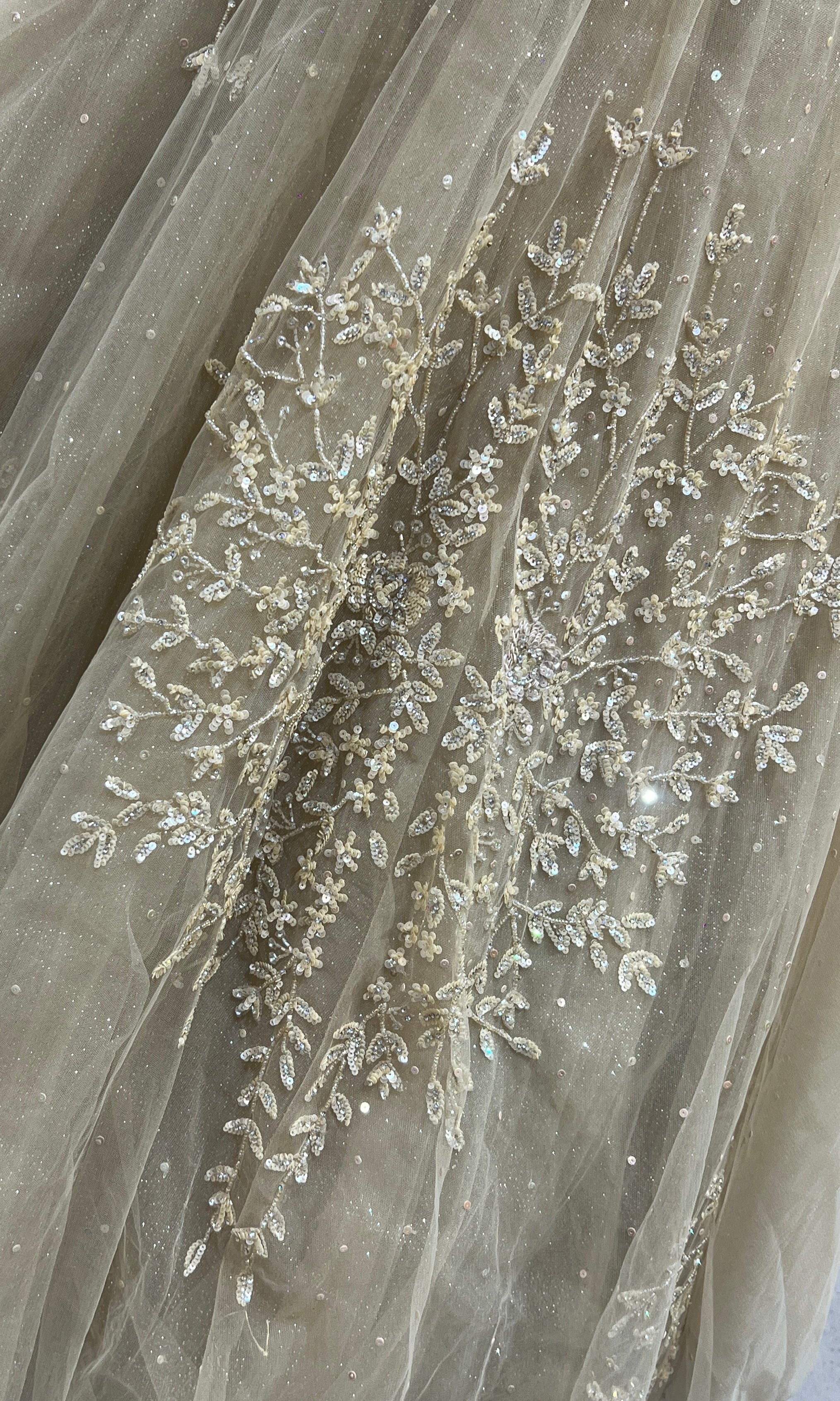 Golden Bloom Embroidered Gown