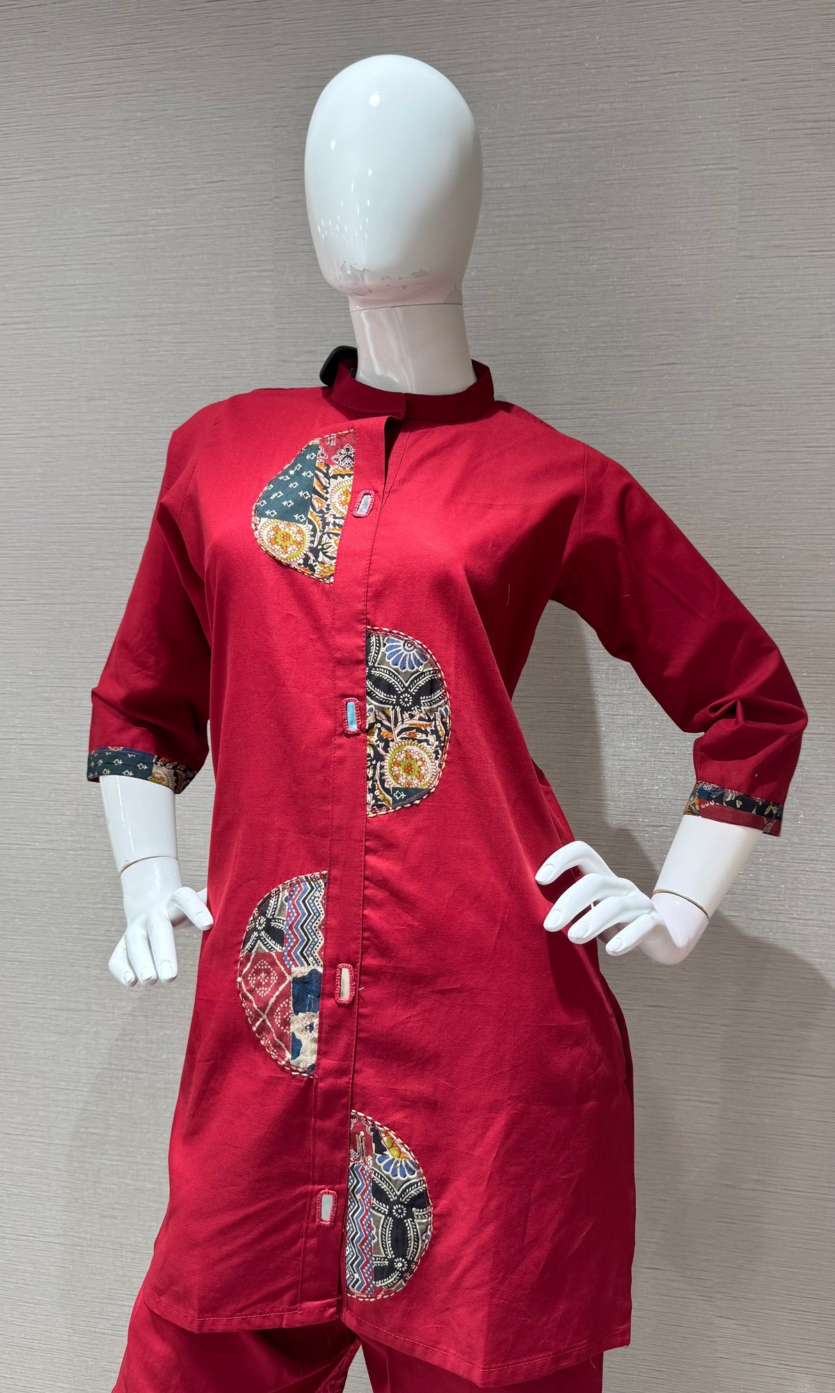 Maroon silk Ethnic Fusion Cord SET