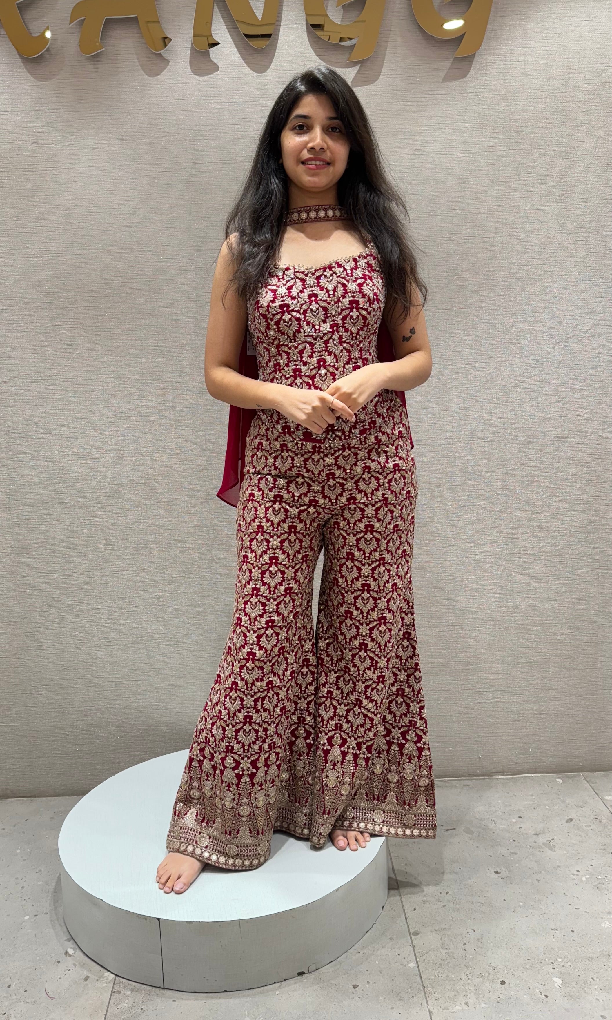 Rani pink EMBELLISHED palazzo SET