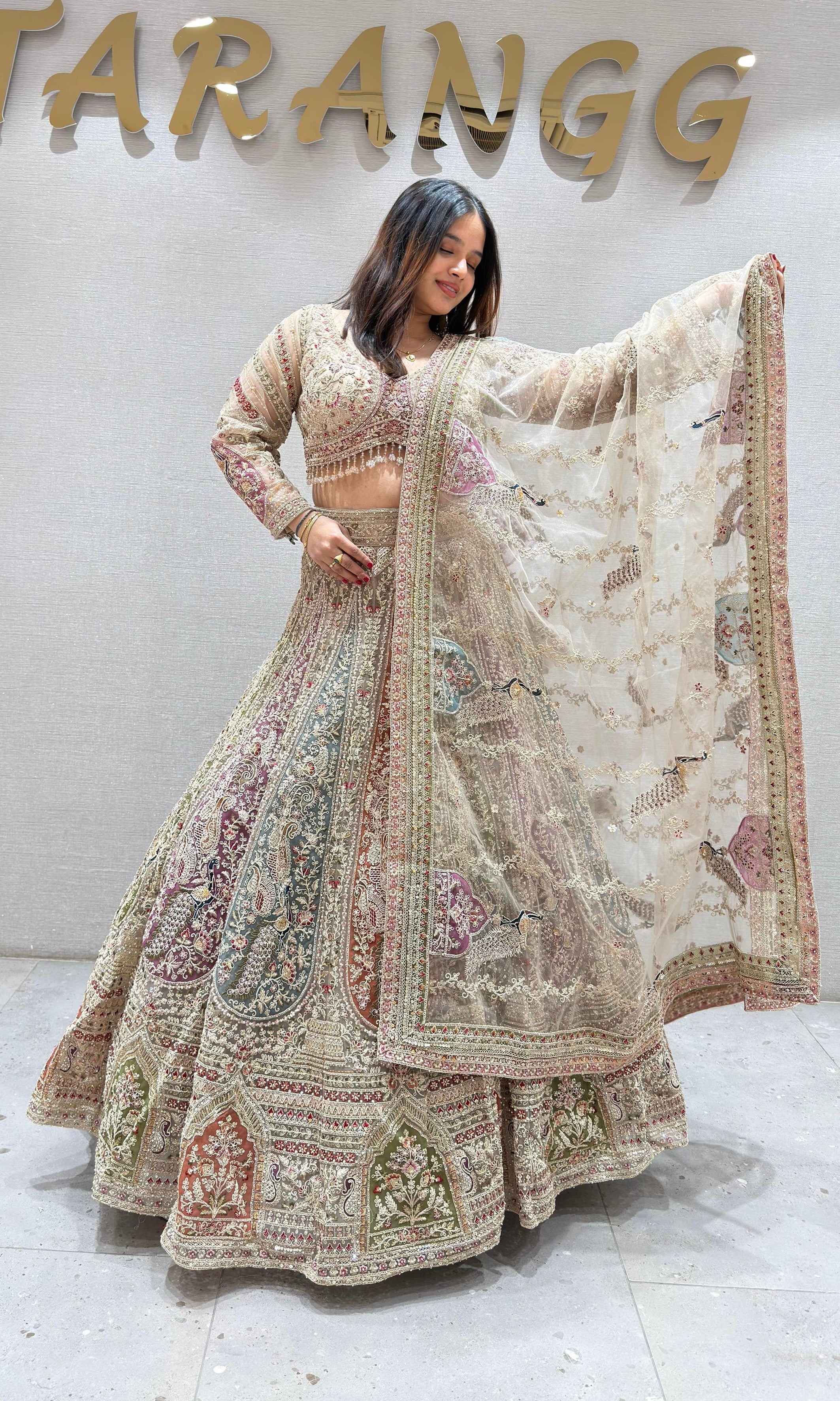 BEAGH GOLDEN HEAVY EMBROIDERED Lehenga