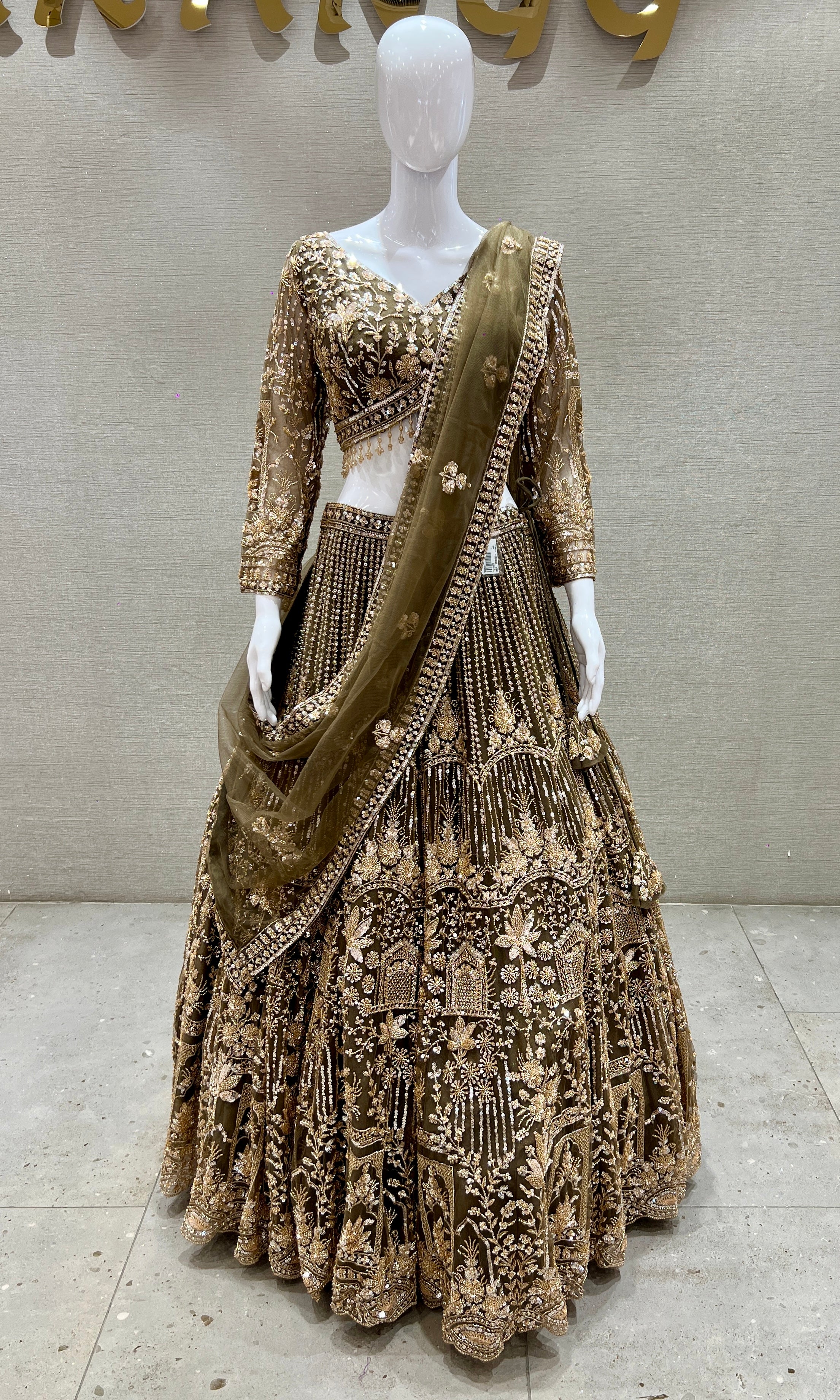 Mehendi green Lehenga