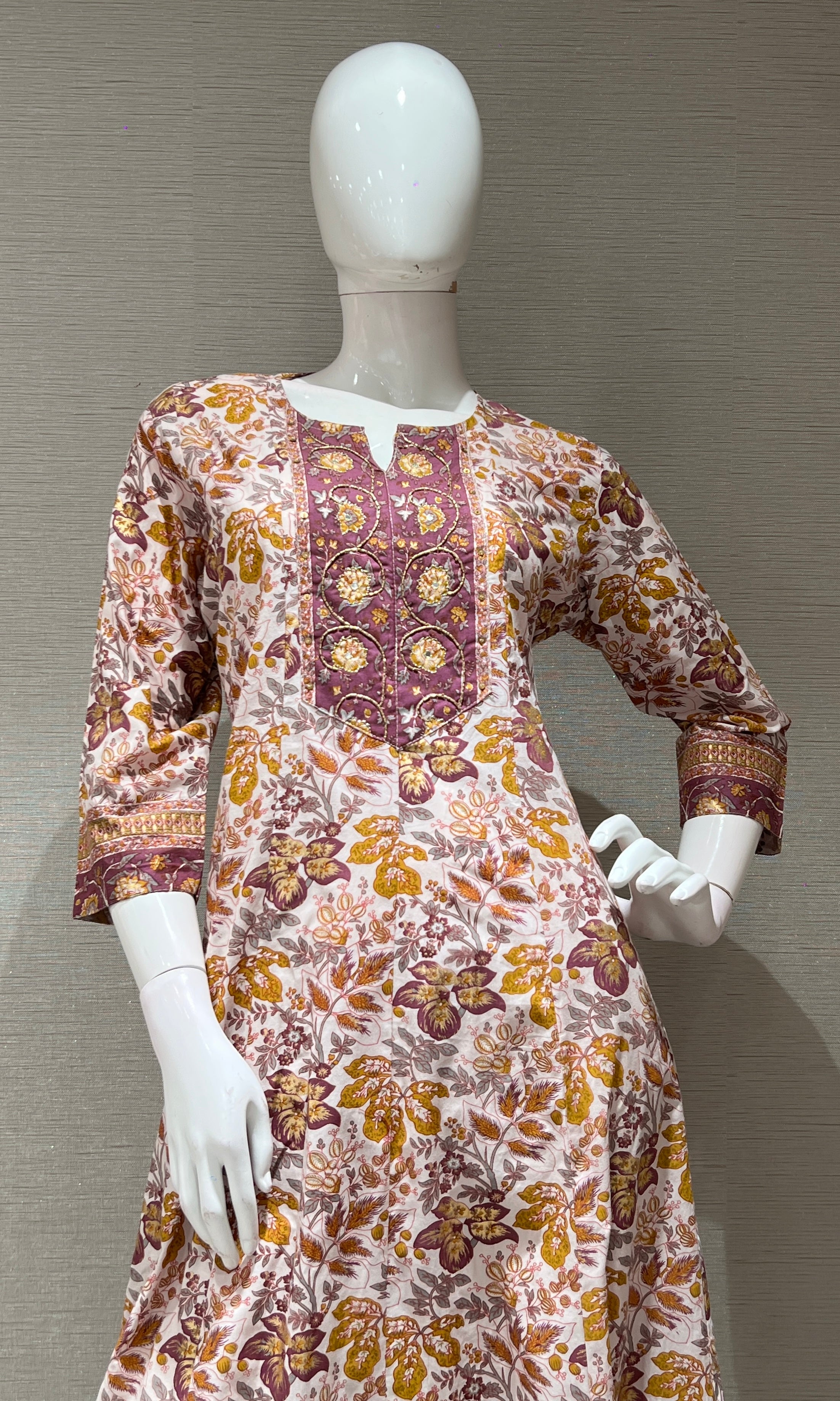 Purple FLORAL PRINTED kurta set