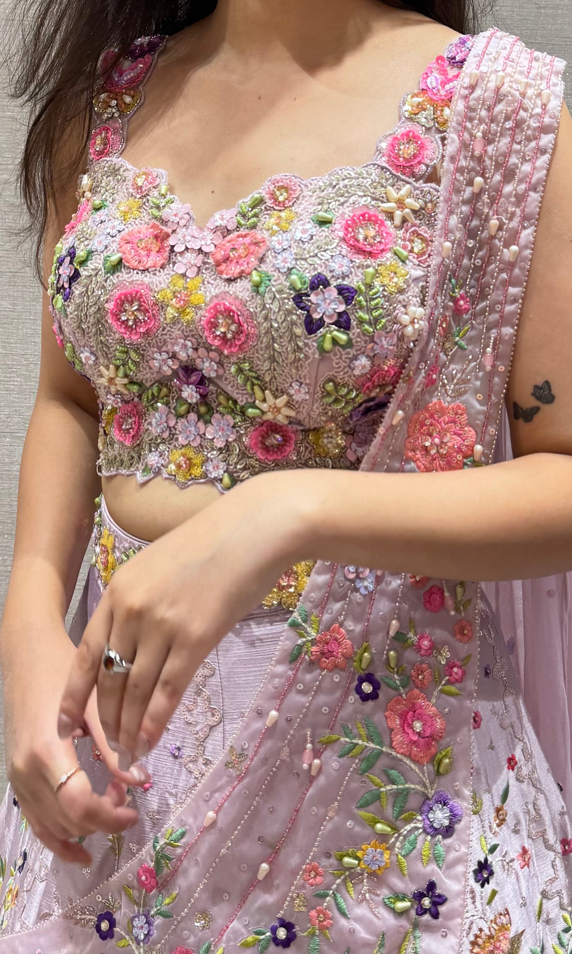 Lavender Floral MULTI COLOUR BRIDAL LEHENGA