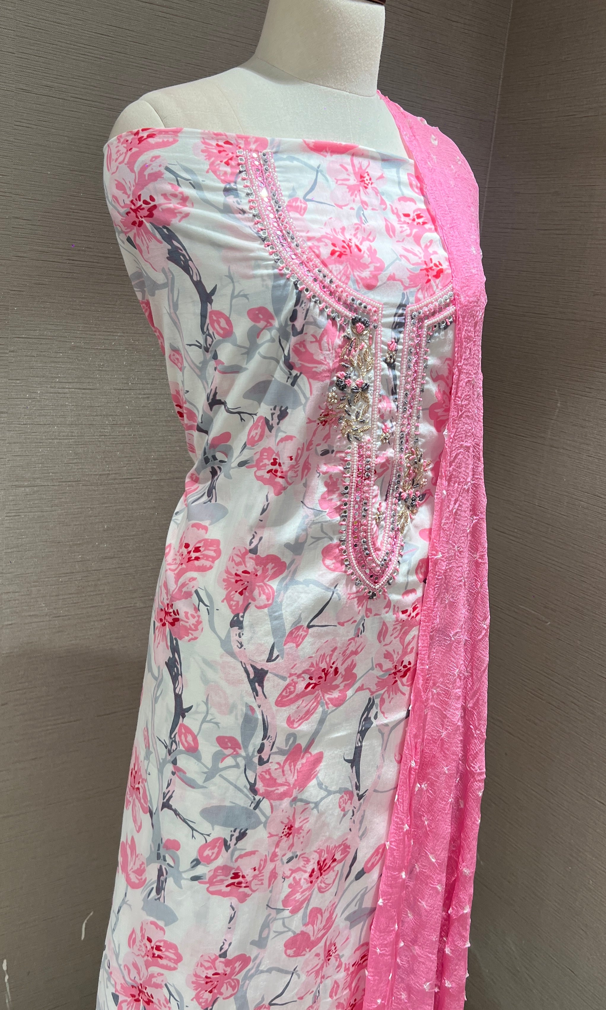 Pink dress material