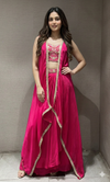 Rani pink EMBROIDERED BLOUSE WITH SKIRT