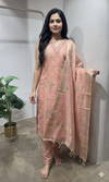 light pink embroidered kurta set