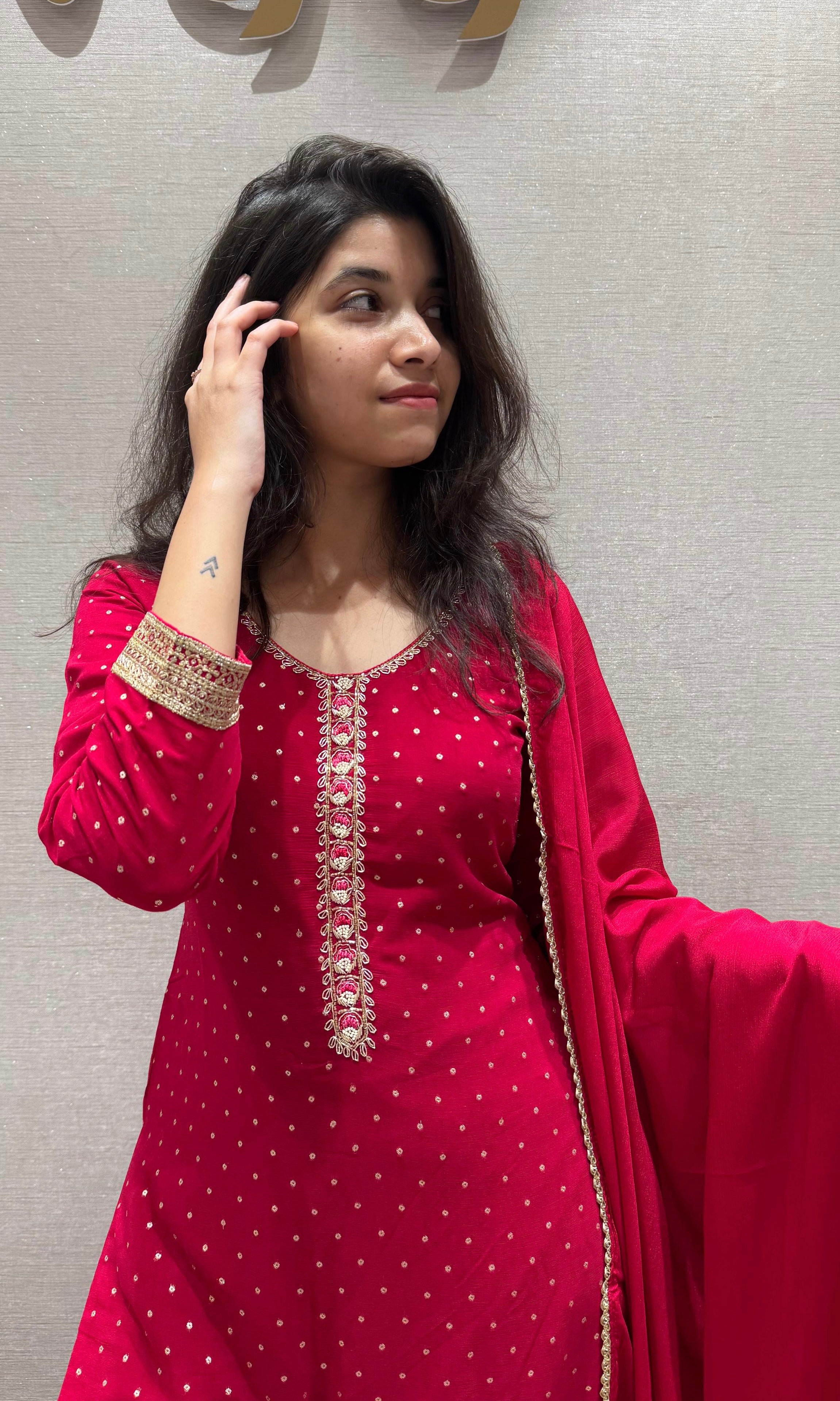 Ruby Radiance Sharara Set