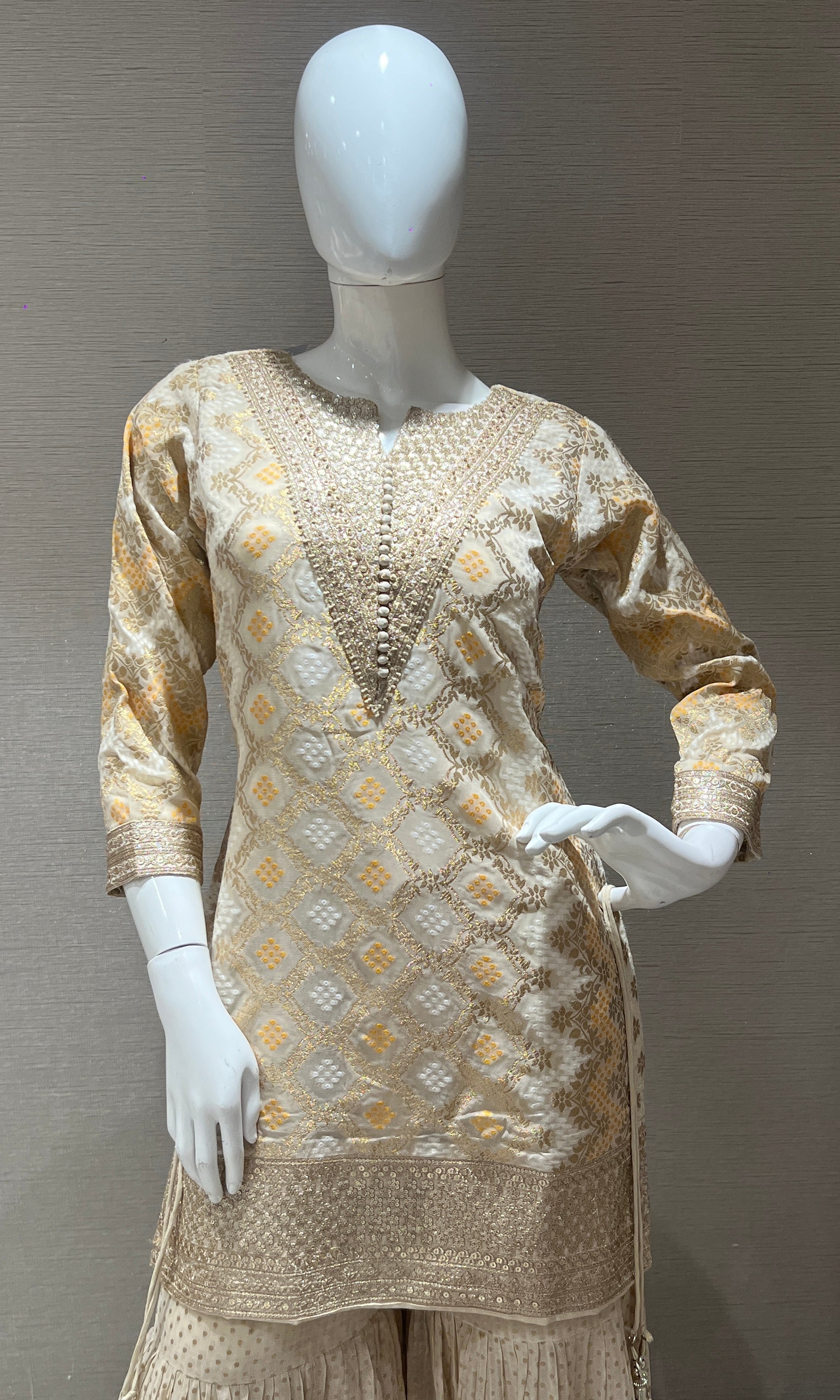 Cream Gharara