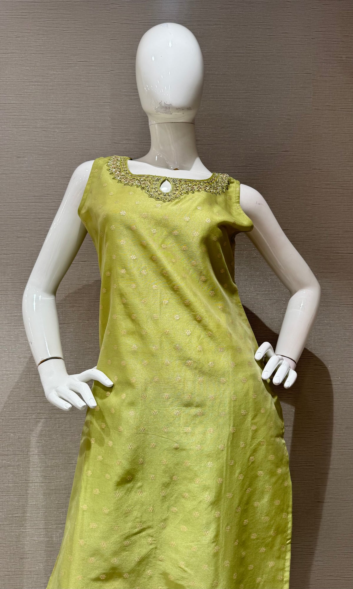pista green Kurta Set with Sheer Dupatta