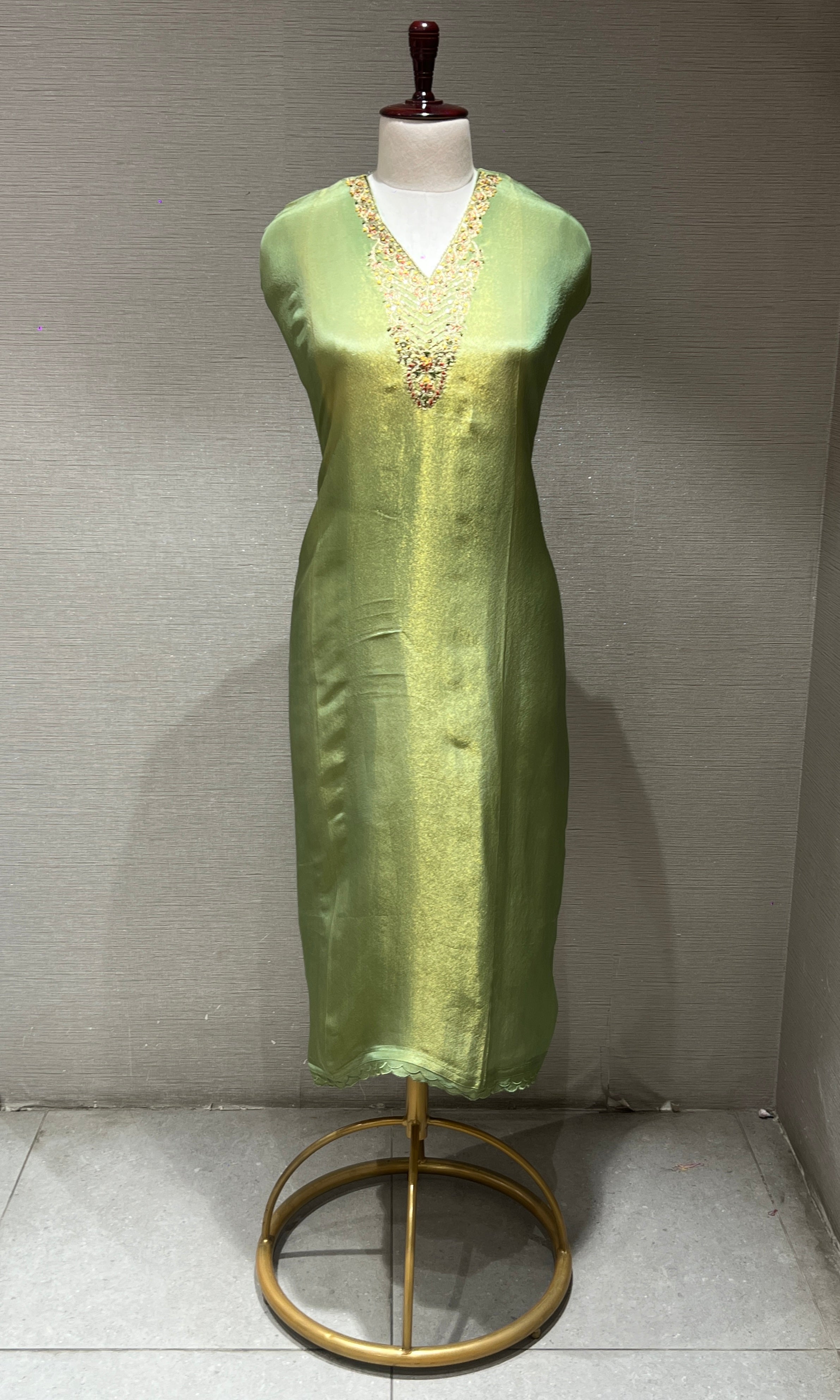 Green dress material