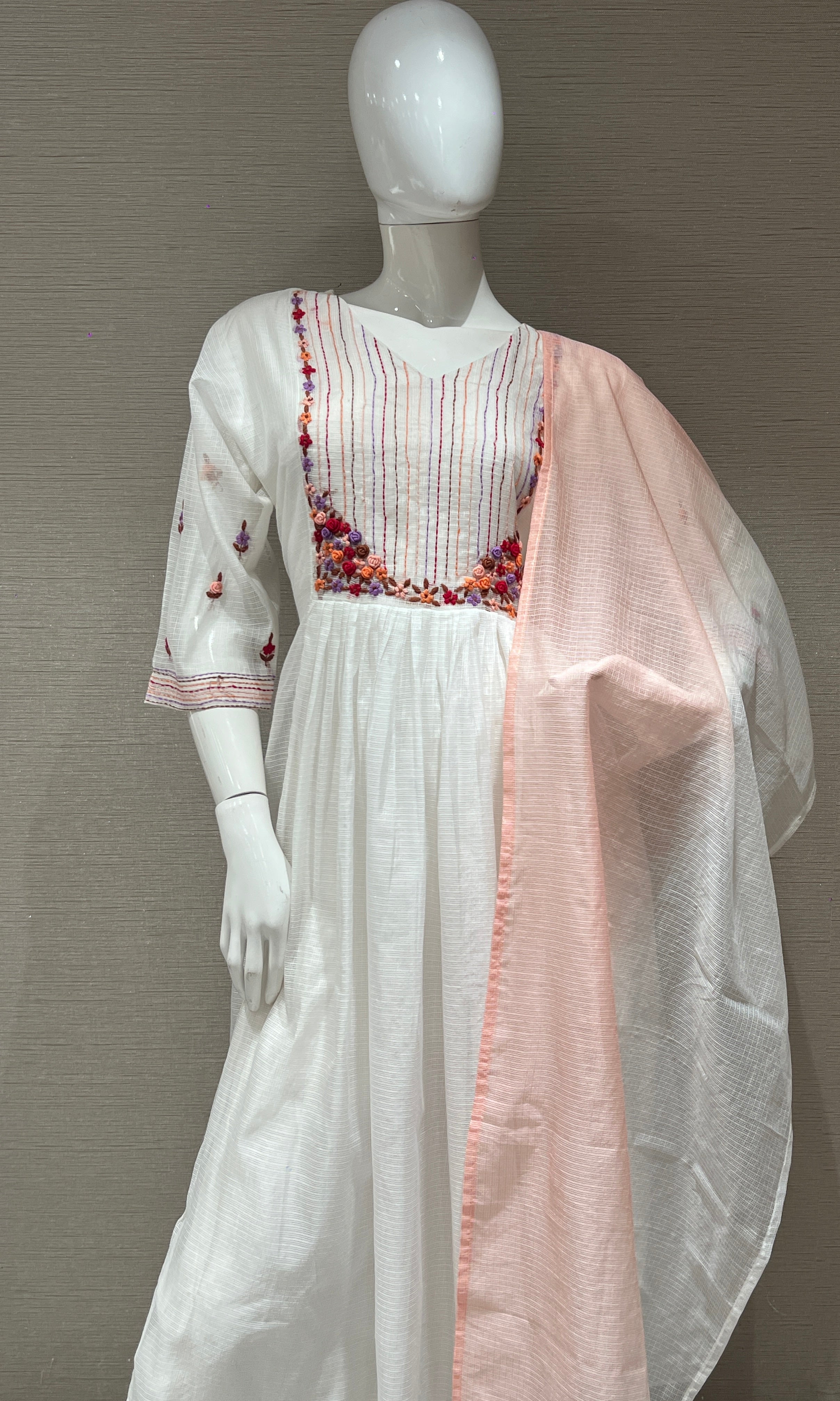 White Anarkali