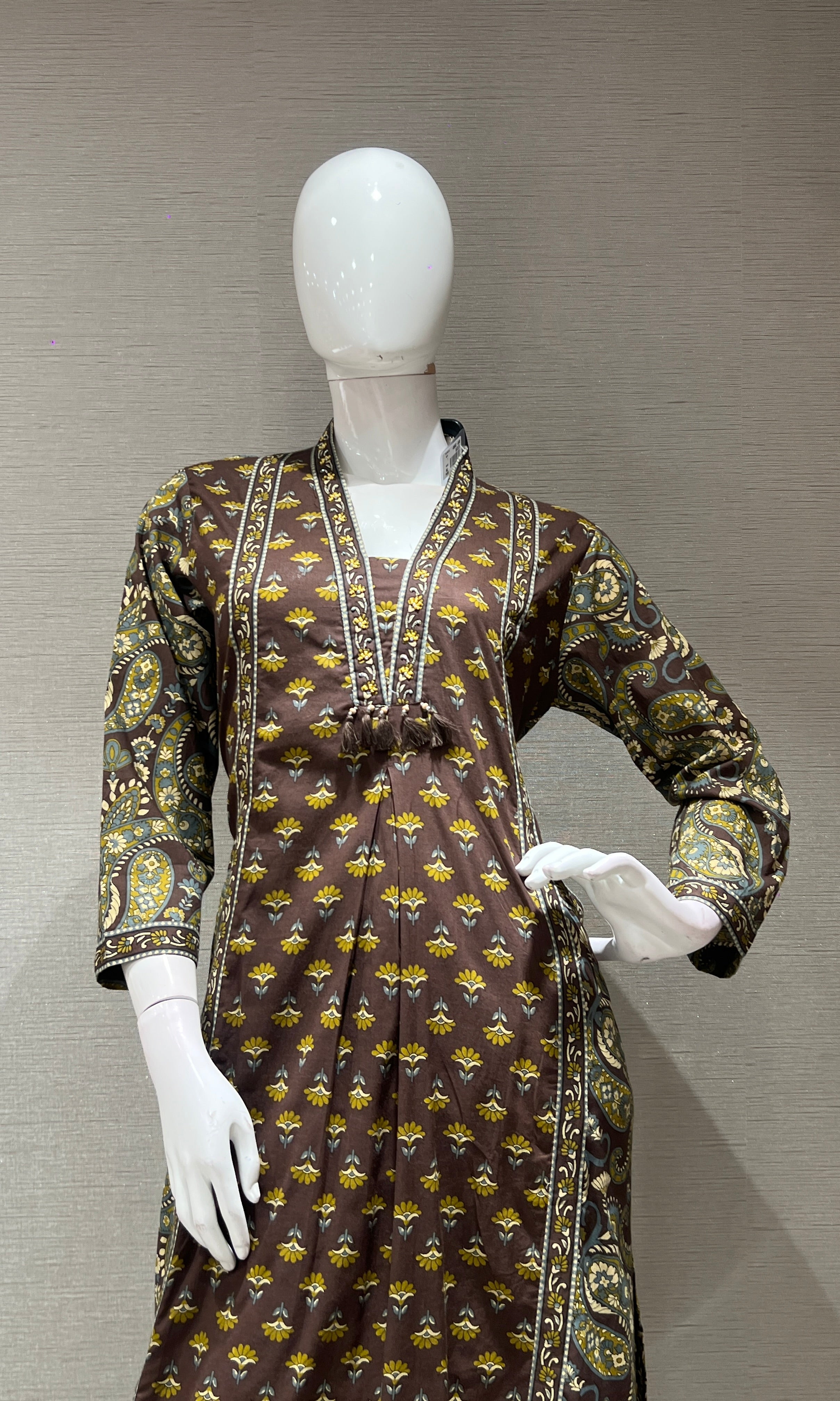 Brown A LINE KURTA SET