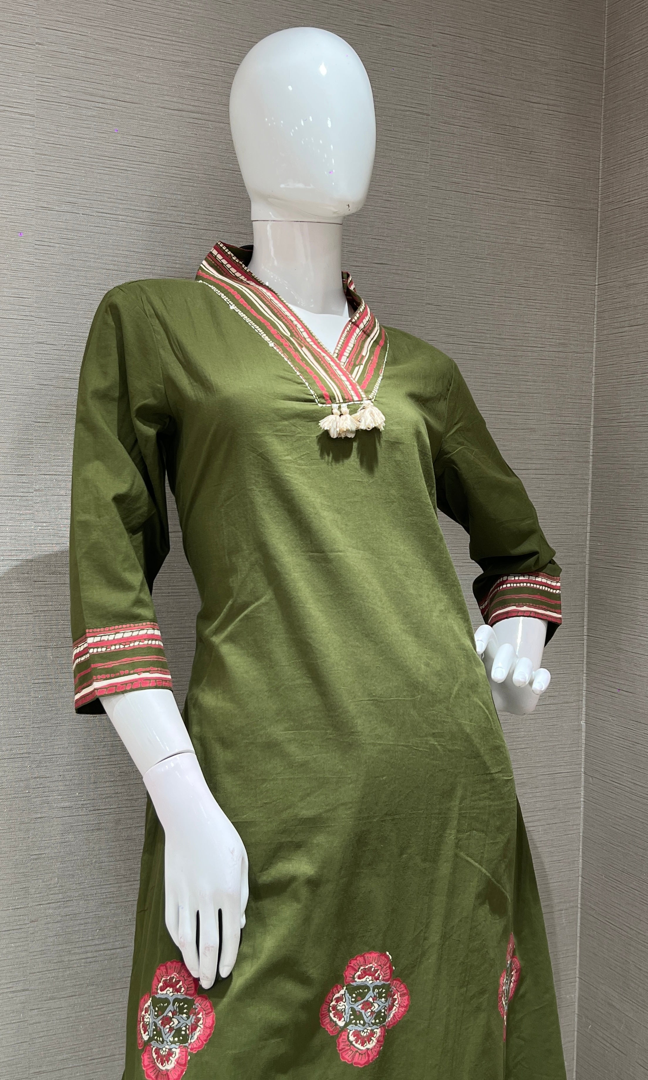 Mehandi green PRINTED KURTA SET