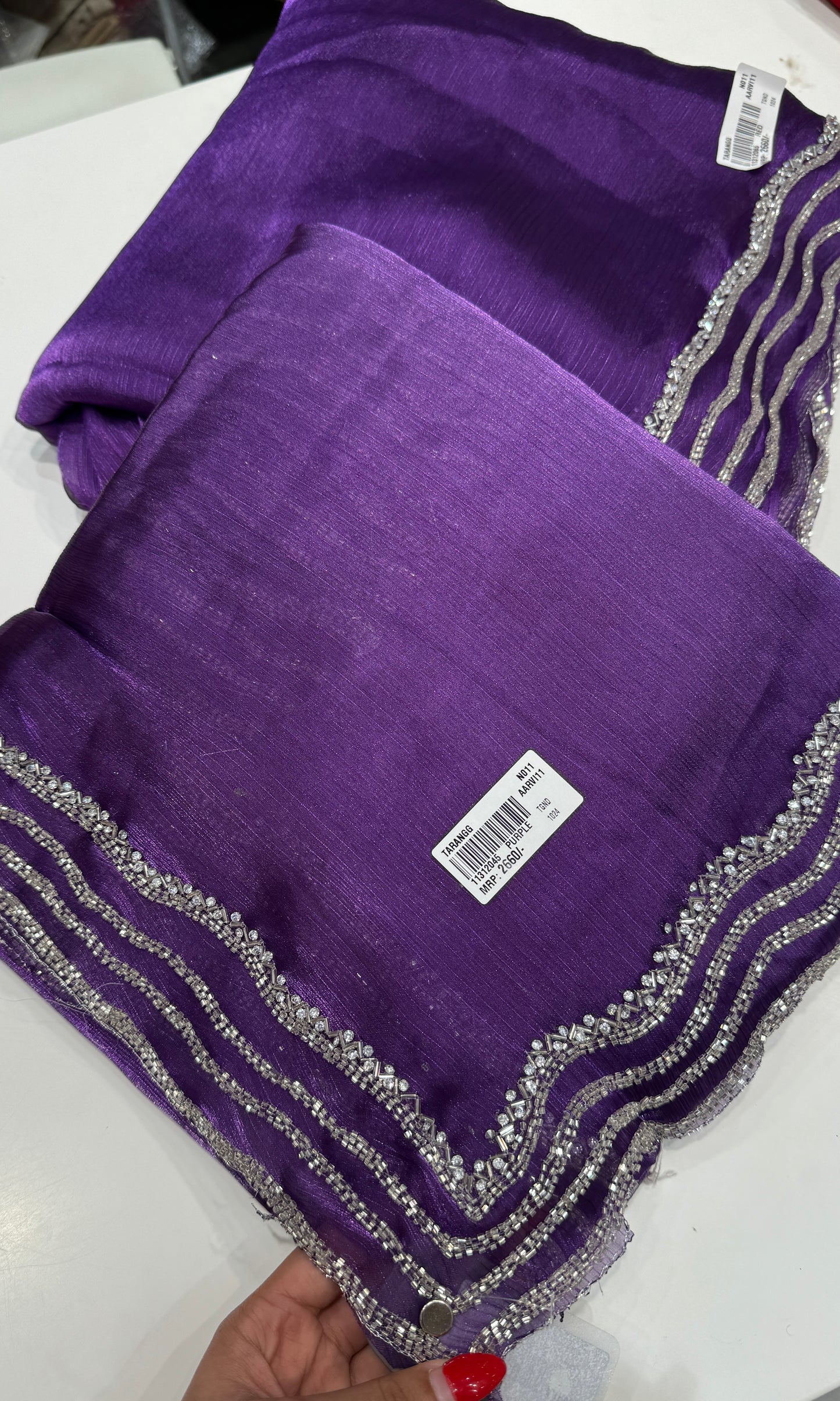 Purple saree 7777