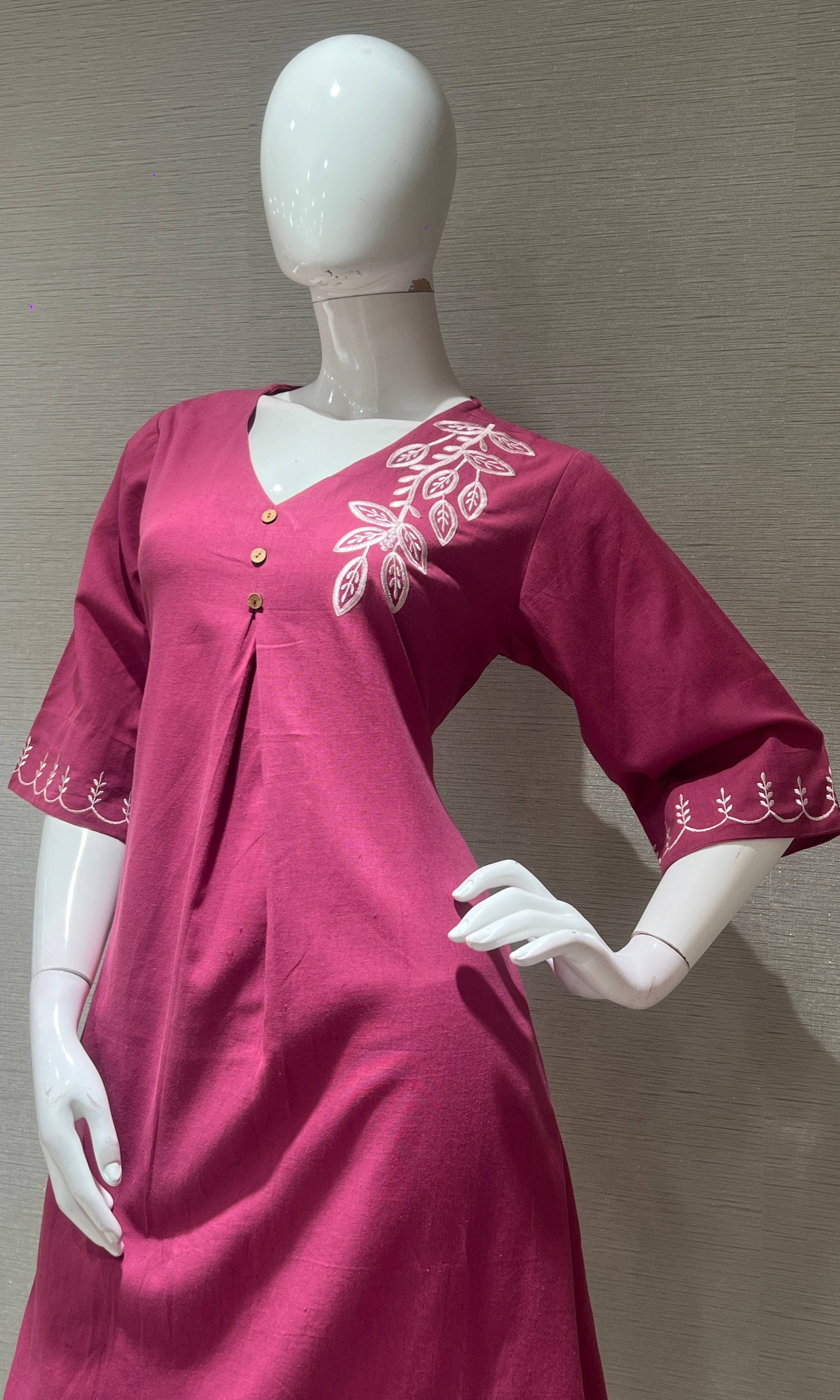 Pink FLORA SHORT KURTI TOP