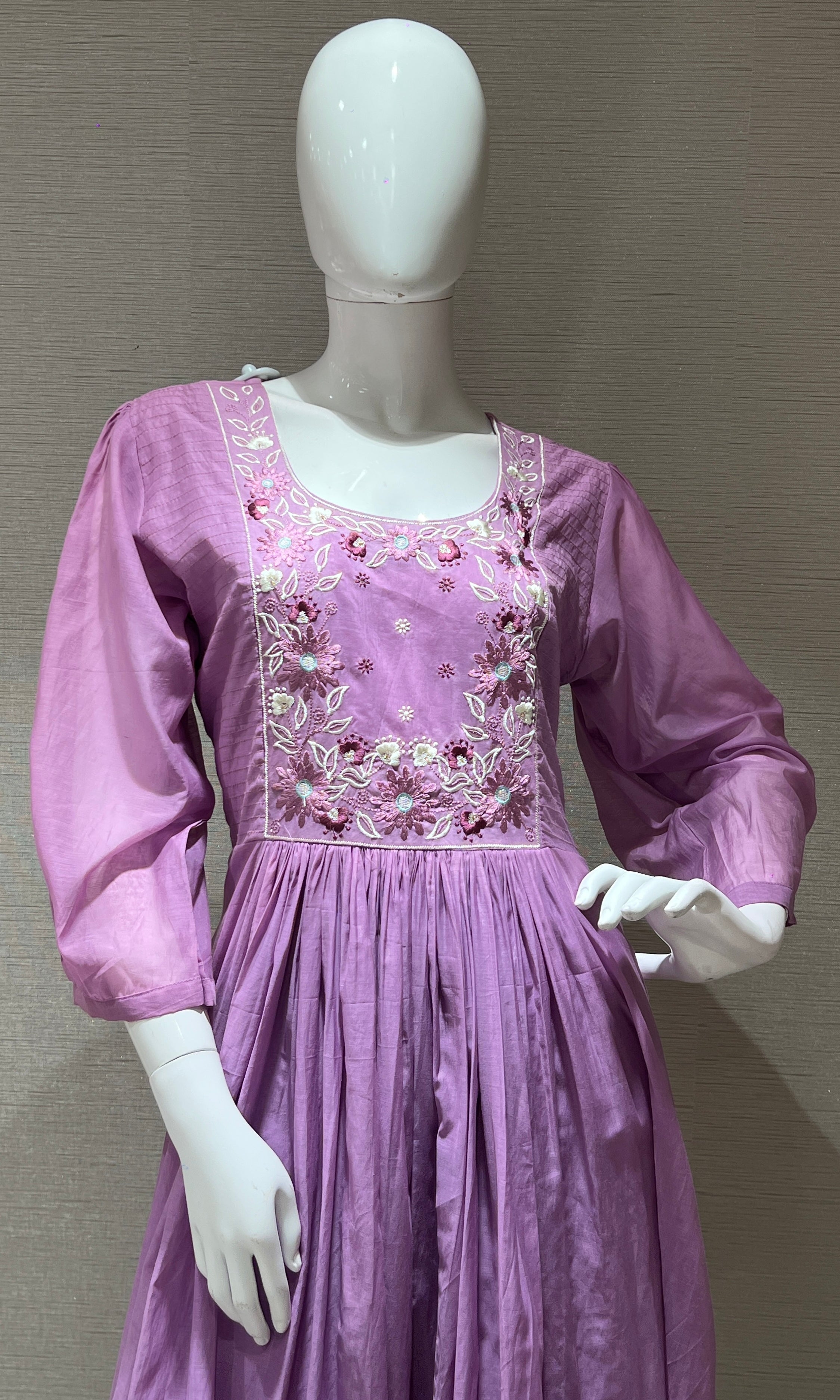 Purple Mul Chanderi kurta set