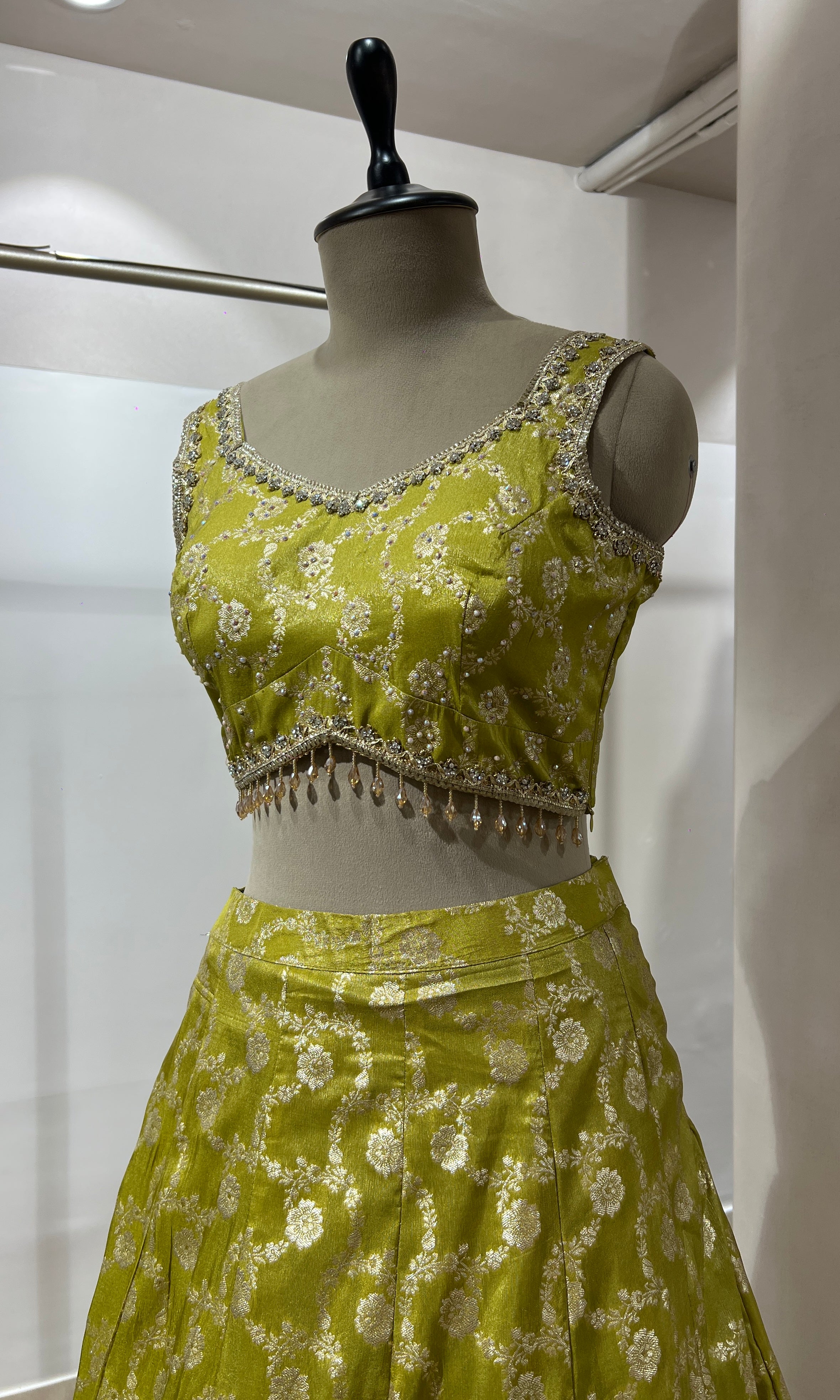 GREEN EMBROIDERED LEHENGA