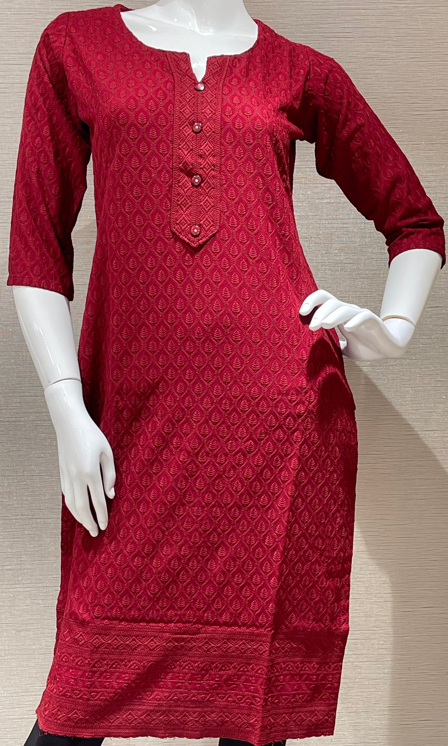 🌷⚜️Maroon Chicken Kurti 🌺