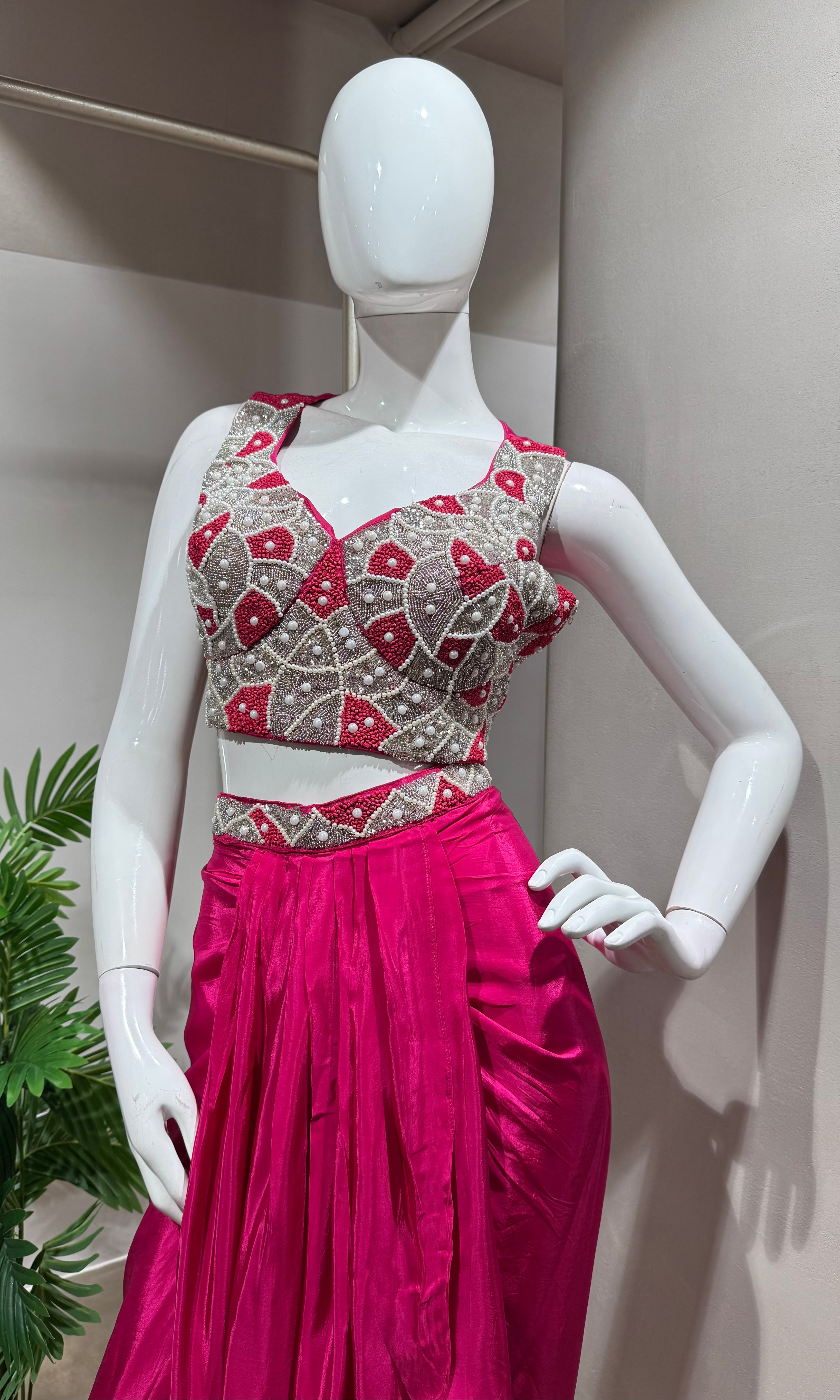 rani Embroidered Indo Western Draped skirt